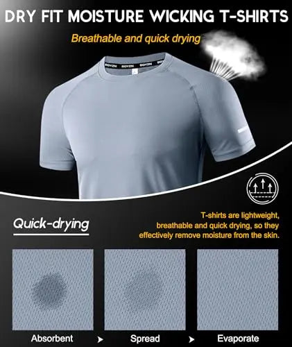 Boyzn 1, 3 or 5 Pack Men's Workout Running Shirts, Dry Fit Moisture Wicking T-Shirts, Sports Gym Athletic Short Sleeve Shirts The Champ Gear