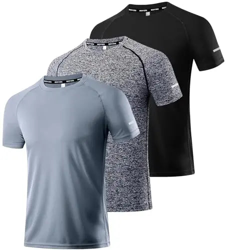 Boyzn 1, 3 or 5 Pack Men's Workout Running Shirts, Dry Fit Moisture Wicking T-Shirts, Sports Gym Athletic Short Sleeve Shirts The Champ Gear