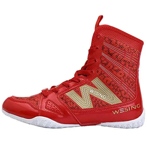 wesing Boxing Shoes Kickboxing Footwears Training High-top Ankle Boot Shoes with Large Size The Champ Gear