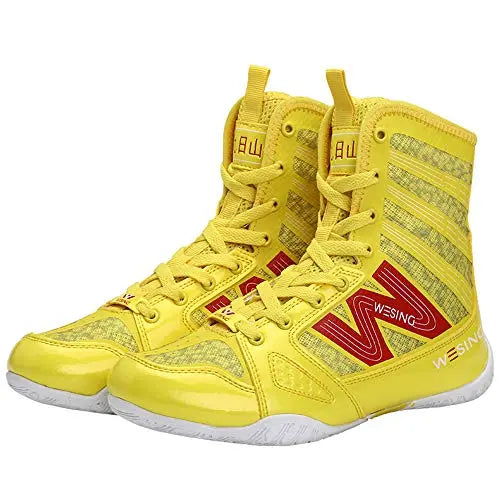 wesing Boxing Shoes Kickboxing Footwears Training High-top Ankle Boot Shoes with Large Size The Champ Gear