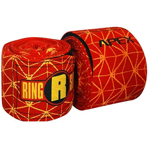 Ringside Apex 130” Boxing Hand Wraps Pair - Durable, Elastic Training Wraps with Hook & Loop Closure, Multi-Color Options, Perfect for MMA, Muay Thai, Kickboxing The Champ Gear