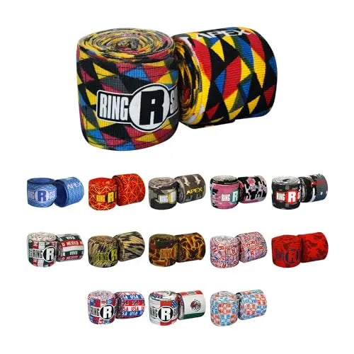 Ringside Apex 130” Boxing Hand Wraps Pair - Durable, Elastic Training Wraps with Hook & Loop Closure, Multi-Color Options, Perfect for MMA, Muay Thai, Kickboxing The Champ Gear