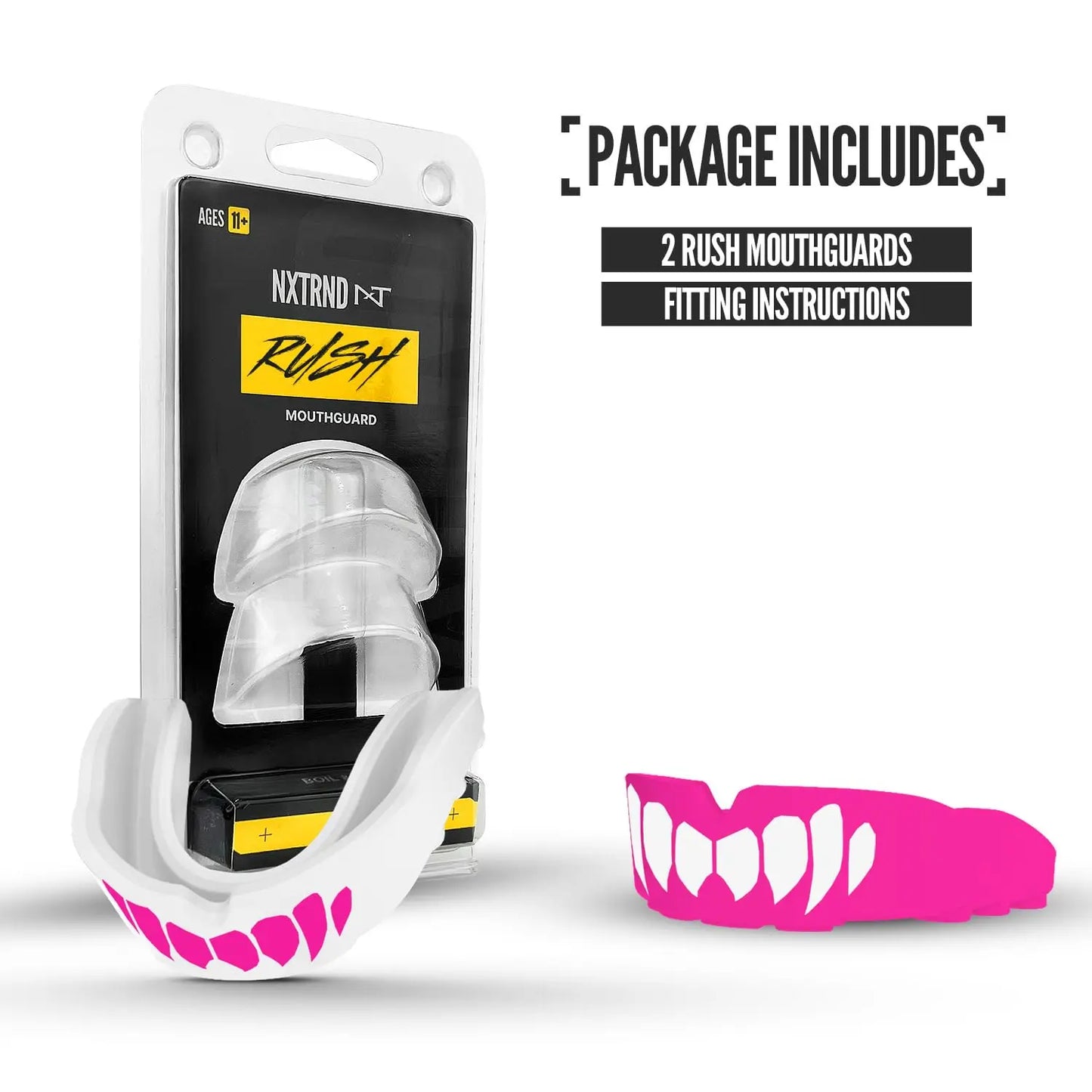 2 Pack Nxtrnd Rush Mouth Guard for Boxing and Other Sports (Neon Yellow) The Champ Gear