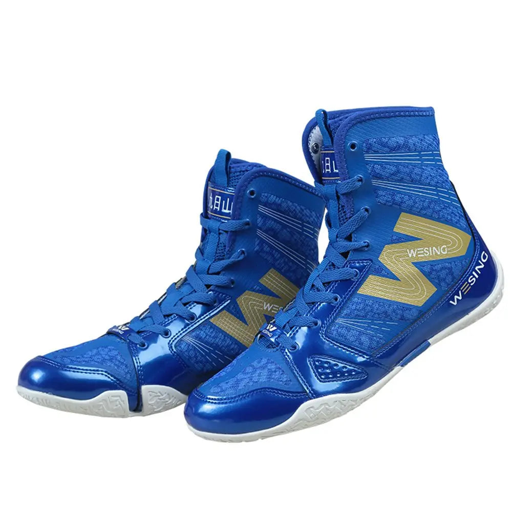wesing Boxing Shoes Kickboxing Footwears Training High-top Ankle Boot Shoes with Large Size The Champ Gear
