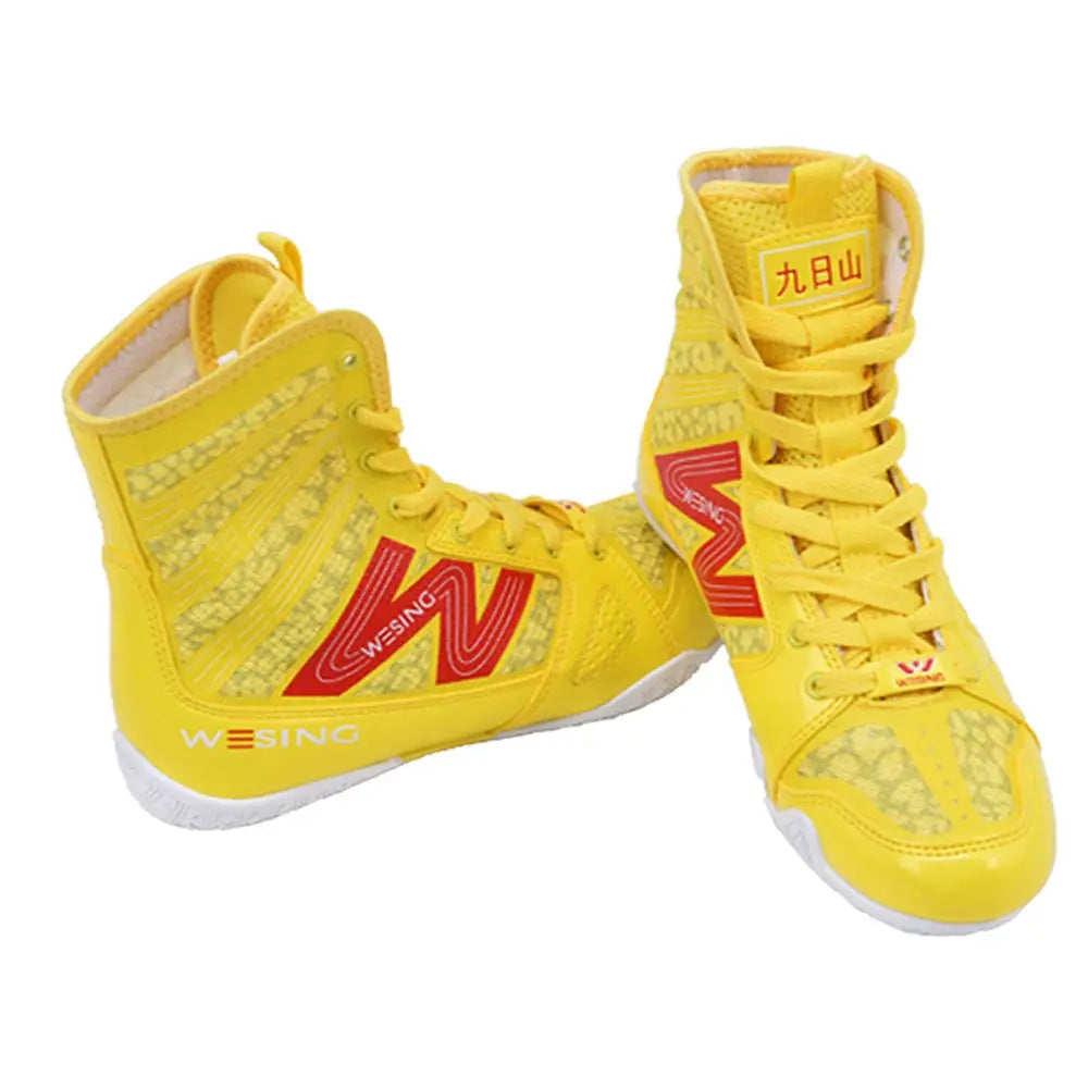 wesing Boxing Shoes Kickboxing Footwears Training High-top Ankle Boot Shoes with Large Size The Champ Gear