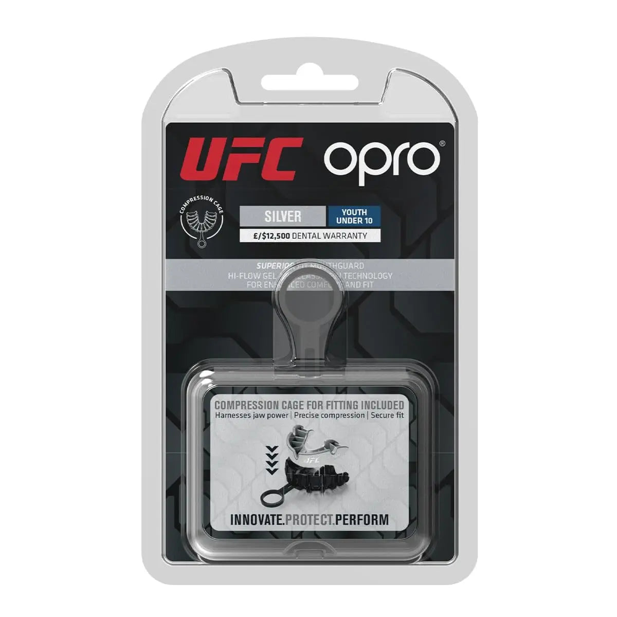 OPRO Silver Level Jawz Adult and Youth Sports Mouthguard With Case, Gum Shield Featuring Revolutionary Fitting Technology for Hockey, Rugby, Boxing MMA, BJJ, Karate, Judo, UFC (Black/Silver, Adult) The Champ Gear