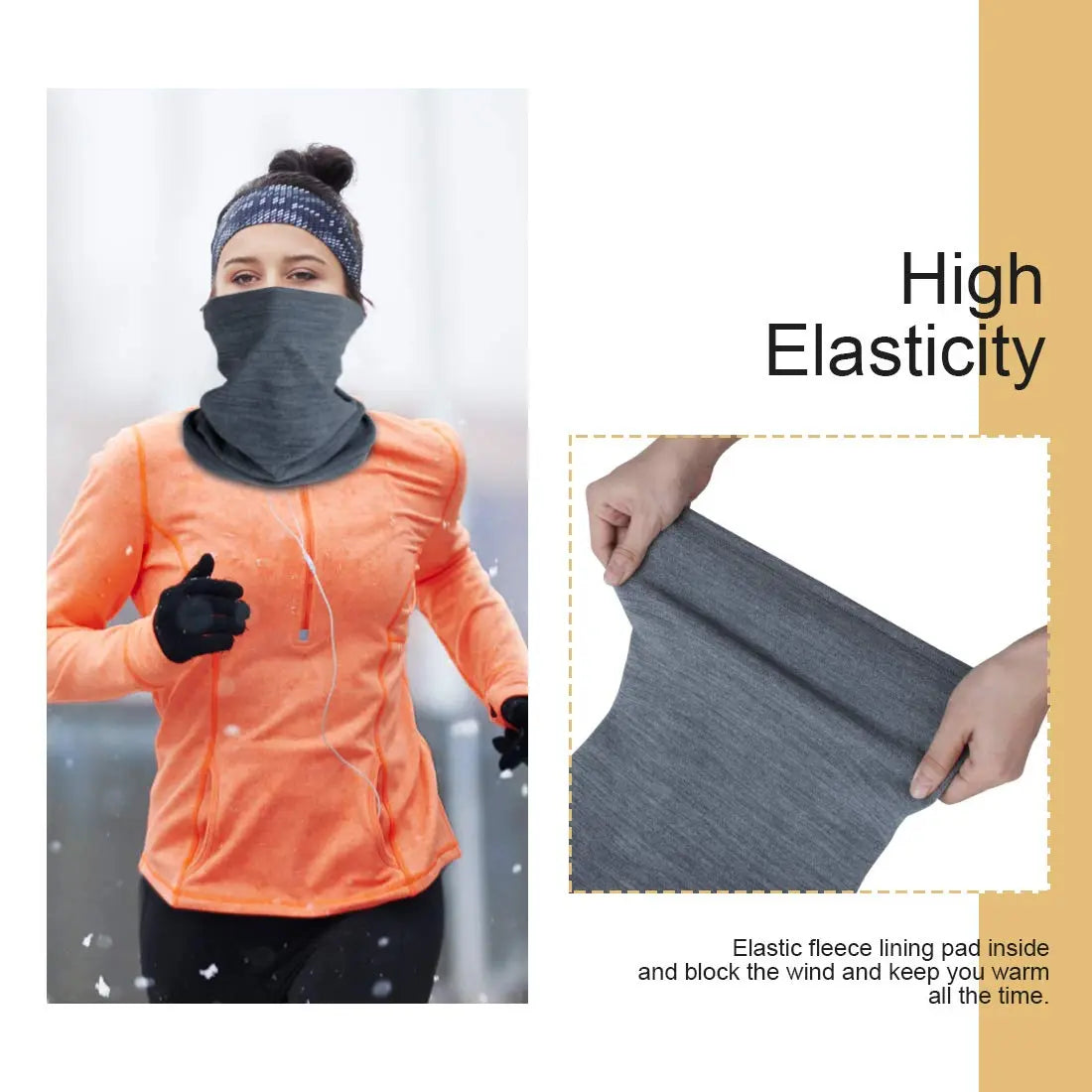 KGC 2 Pack Winter Neck Warmer Gaiter,Soft Fleece Windproof Face Cover Mask Scarf Bandana for Men & Women Outdoor Sports The Champ Gear