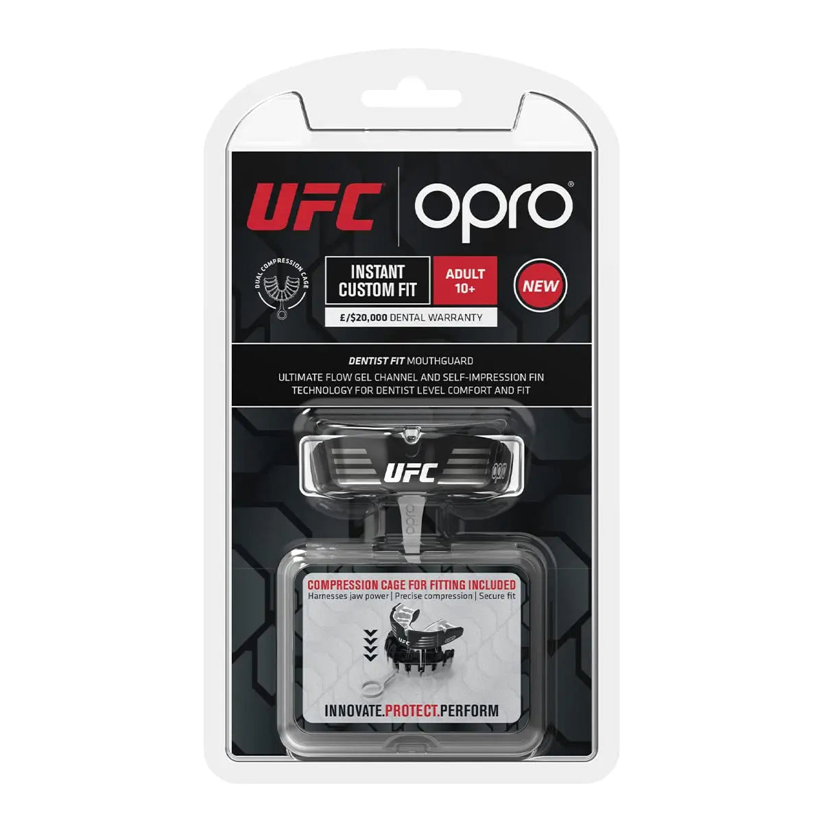 OPRO Instant Custom-Fit Sports Mouth Guard, Revolutionary Fitting Technology for Ultimate Comfort, Protection & Fit, Gum Shield, Dentist Mouthguard for Rugby, Boxing, Hockey, MMA (Gold Teeth, Adult) The Champ Gear