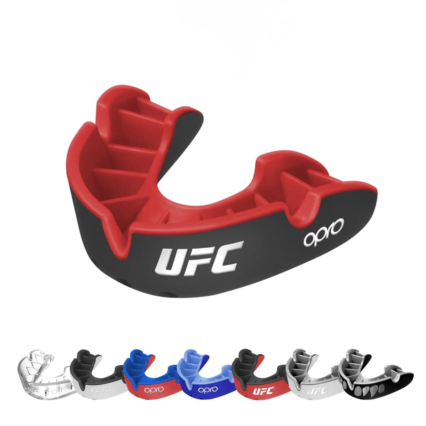 OPRO Silver Level Jawz Adult and Youth Sports Mouthguard With Case, Gum Shield Featuring Revolutionary Fitting Technology for Hockey, Rugby, Boxing MMA, BJJ, Karate, Judo, UFC (Black/Silver, Adult) The Champ Gear