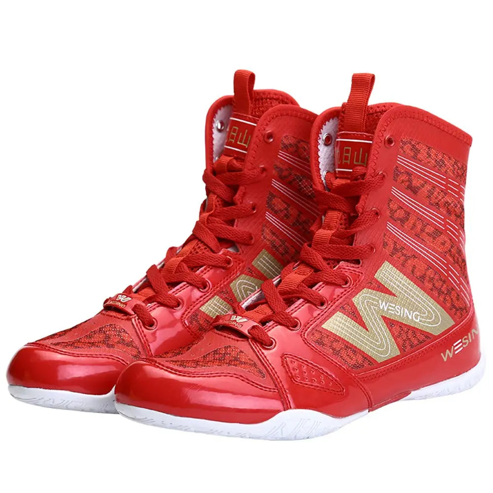wesing Boxing Shoes Kickboxing Footwears Training High-top Ankle Boot Shoes with Large Size The Champ Gear