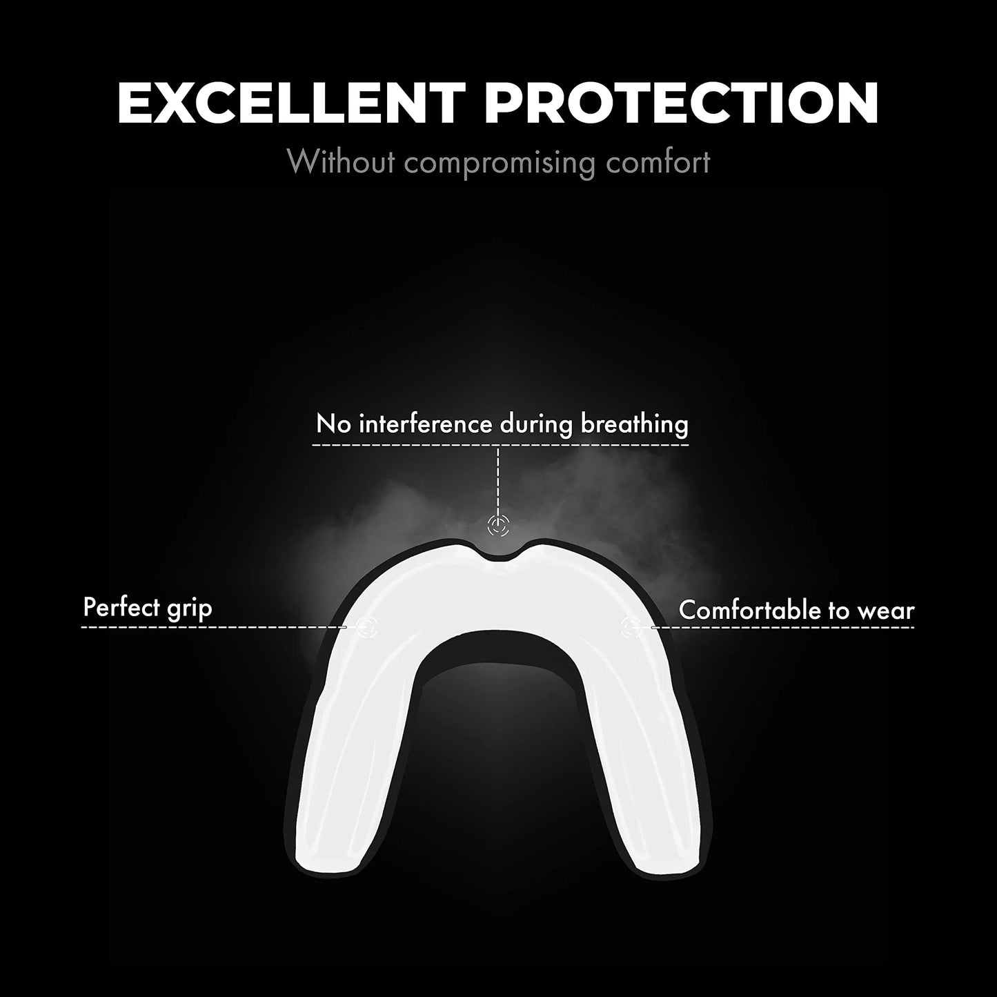 FIGHTR® Premium Mouth Guard - for Excellent Breathing & Easy to fit | Sports Mouth Guard for Boxing, MMA, Football, Lacrosse, Hockey and Other Sports | incl. hygienic Box The Champ Gear