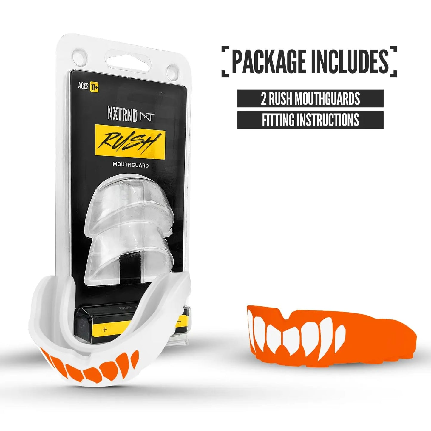 2 Pack Nxtrnd Rush Mouth Guard for Boxing and Other Sports (Neon Yellow) The Champ Gear