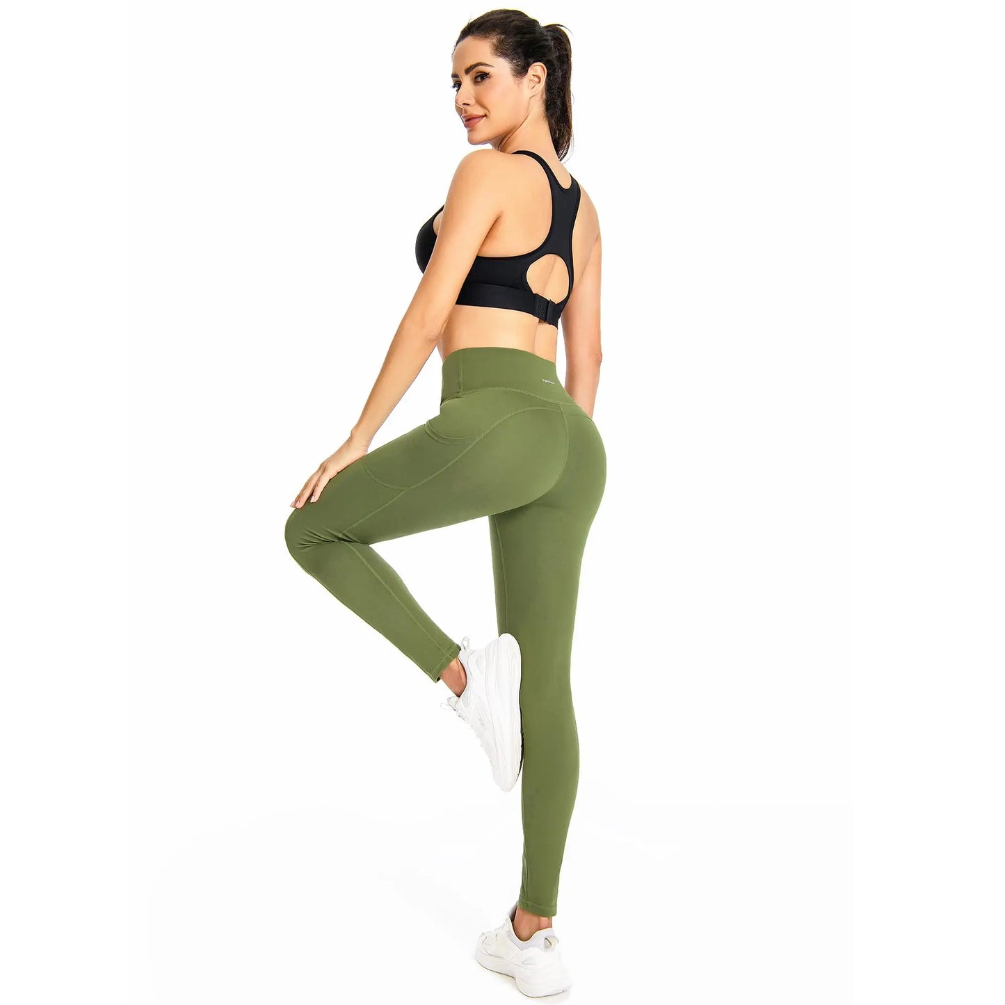 GymCope Leggings for Women with Tummy Control, 3 Pockets Yoga Pants, Non-See-Through Fabric for Yoga, Running, Gym The Champ Gear