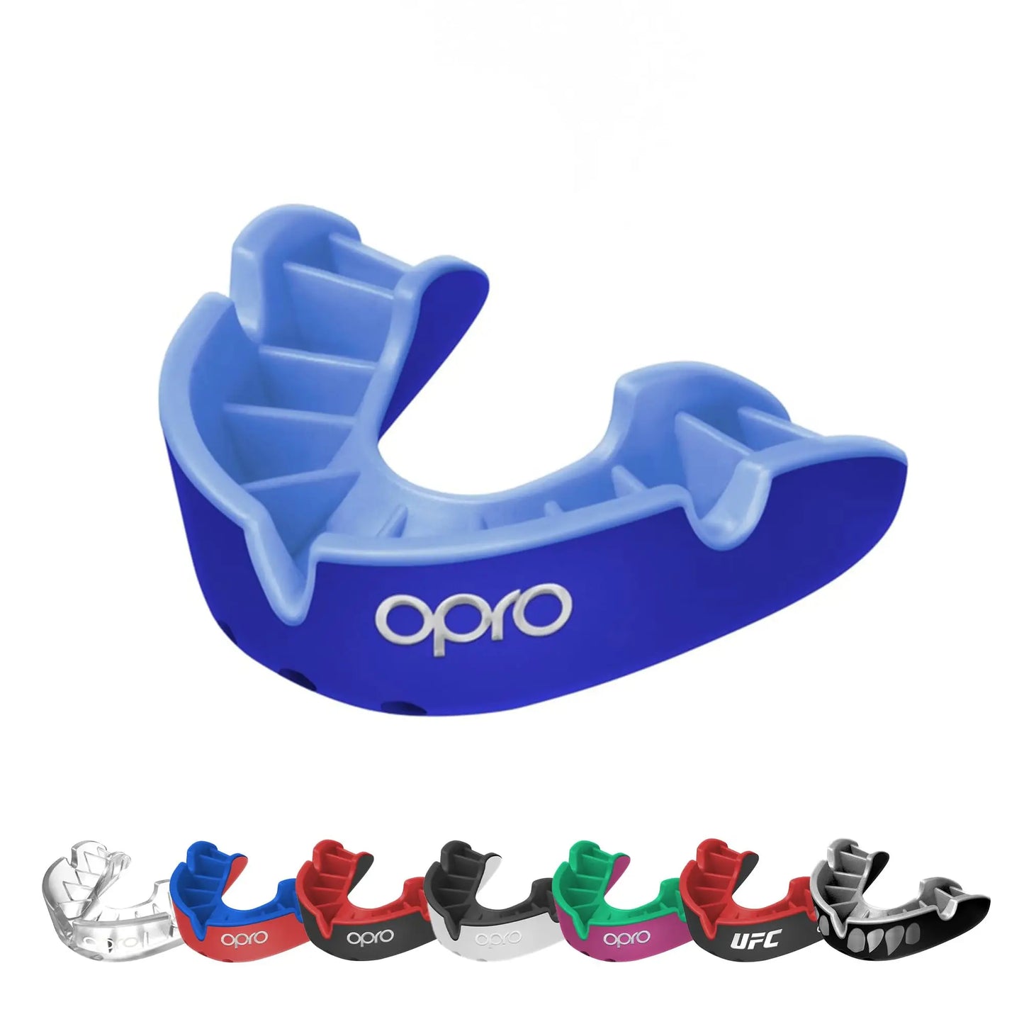 OPRO Silver Level Jawz Adult and Youth Sports Mouthguard With Case, Gum Shield Featuring Revolutionary Fitting Technology for Hockey, Rugby, Boxing MMA, BJJ, Karate, Judo, UFC (Black/Silver, Adult) The Champ Gear