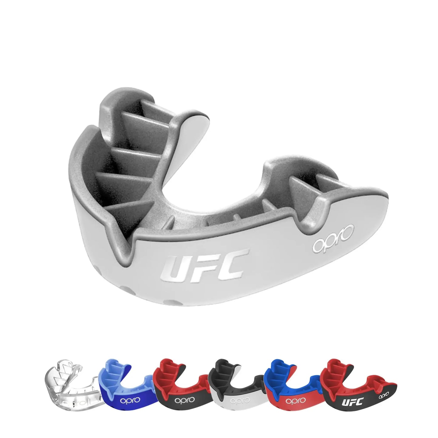 OPRO Silver Level Jawz Adult and Youth Sports Mouthguard With Case, Gum Shield Featuring Revolutionary Fitting Technology for Hockey, Rugby, Boxing MMA, BJJ, Karate, Judo, UFC (Black/Silver, Adult) The Champ Gear