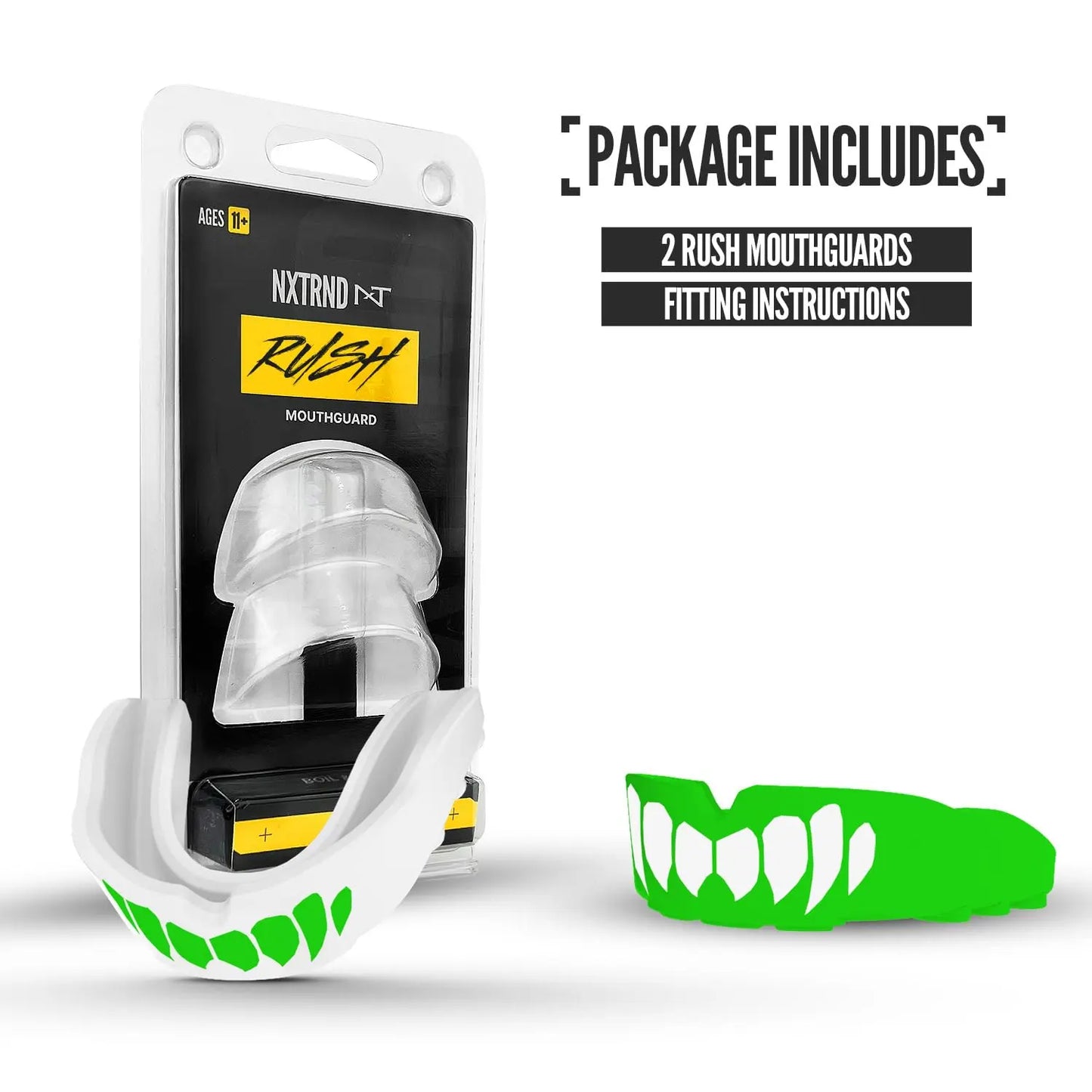 2 Pack Nxtrnd Rush Mouth Guard for Boxing and Other Sports (Neon Yellow) The Champ Gear