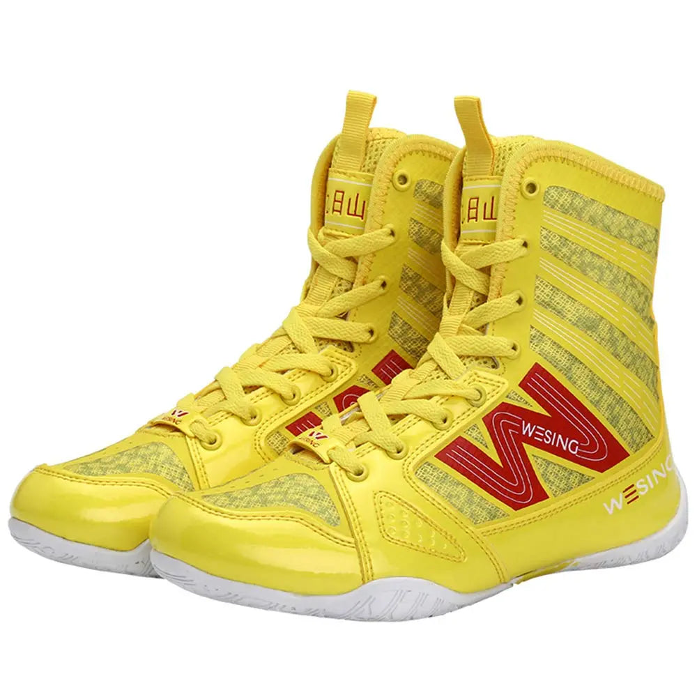 wesing Boxing Shoes Kickboxing Footwears Training High-top Ankle Boot Shoes with Large Size The Champ Gear