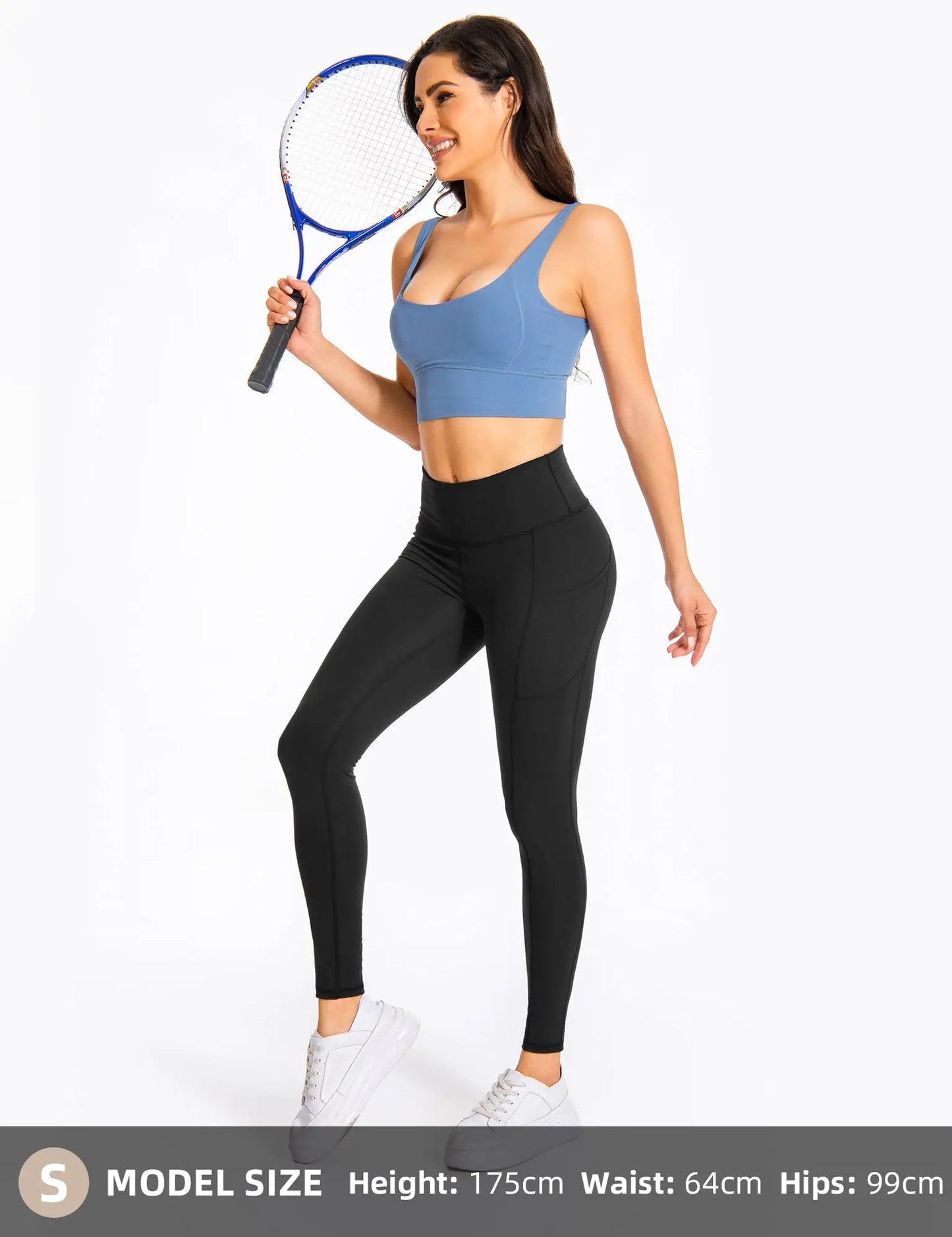 GymCope Leggings for Women with Tummy Control, 3 Pockets Yoga Pants, Non-See-Through Fabric for Yoga, Running, Gym The Champ Gear