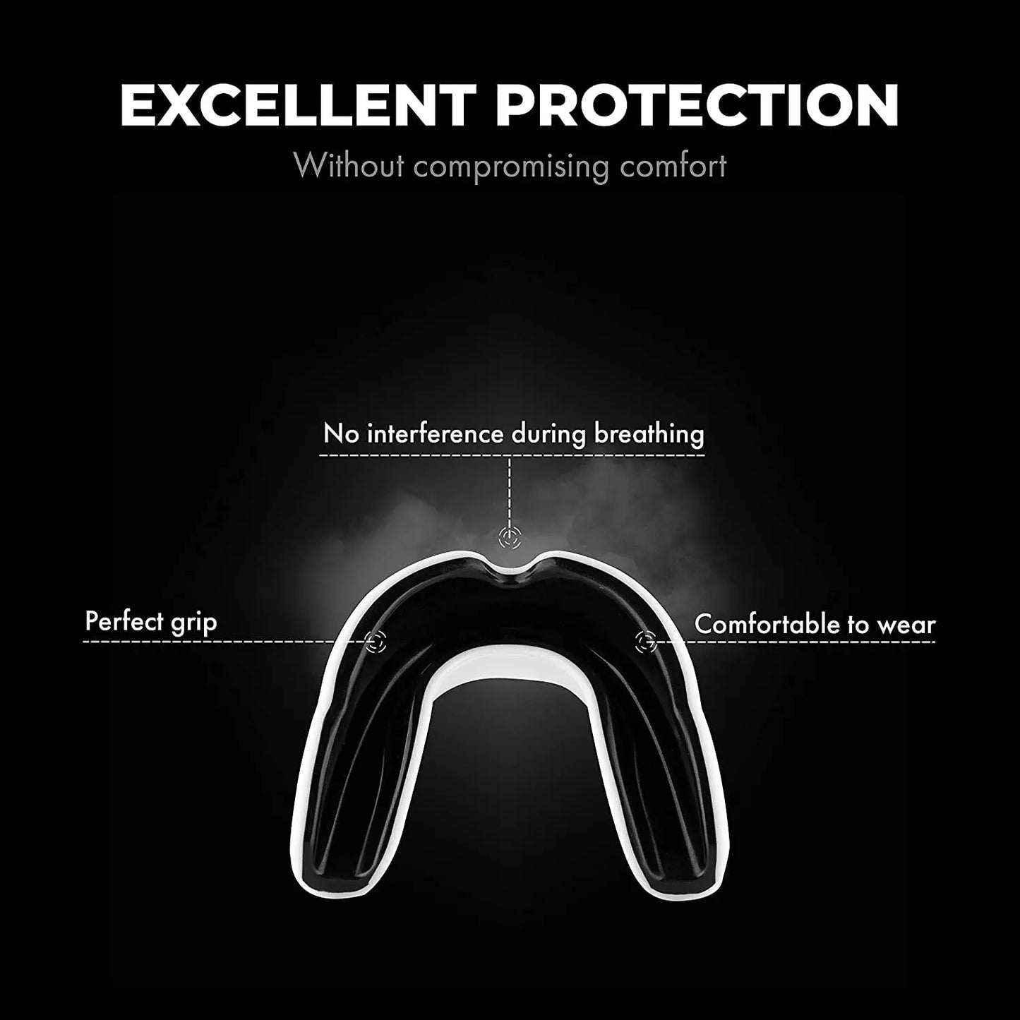 FIGHTR® Premium Mouth Guard - for Excellent Breathing & Easy to fit | Sports Mouth Guard for Boxing, MMA, Football, Lacrosse, Hockey and Other Sports | incl. hygienic Box The Champ Gear