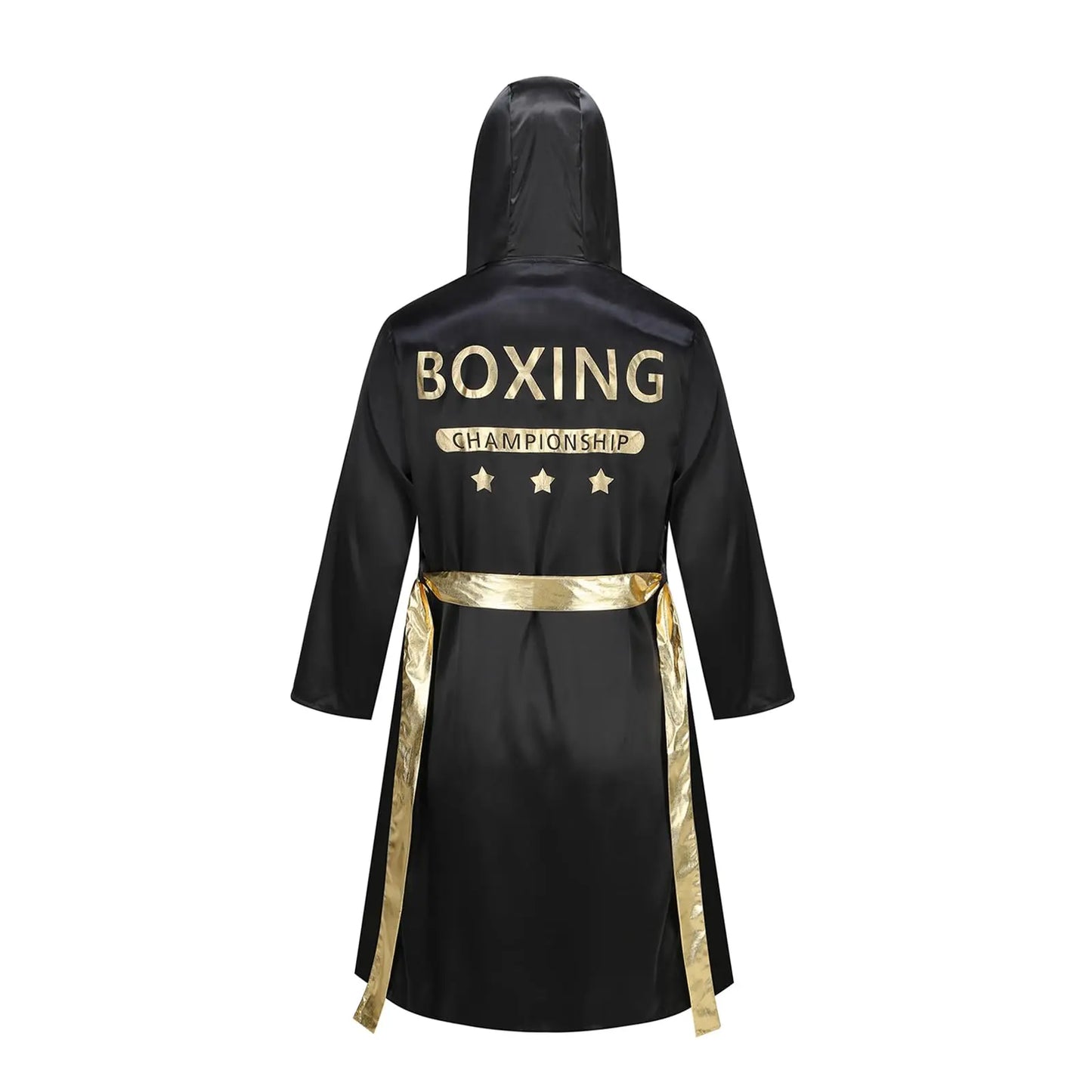 Colorful House Men Satin Black Boxing Robes Adult Boxing Halloween Costume Robe Boxer Costume Shorts with Belt The Champ Gear