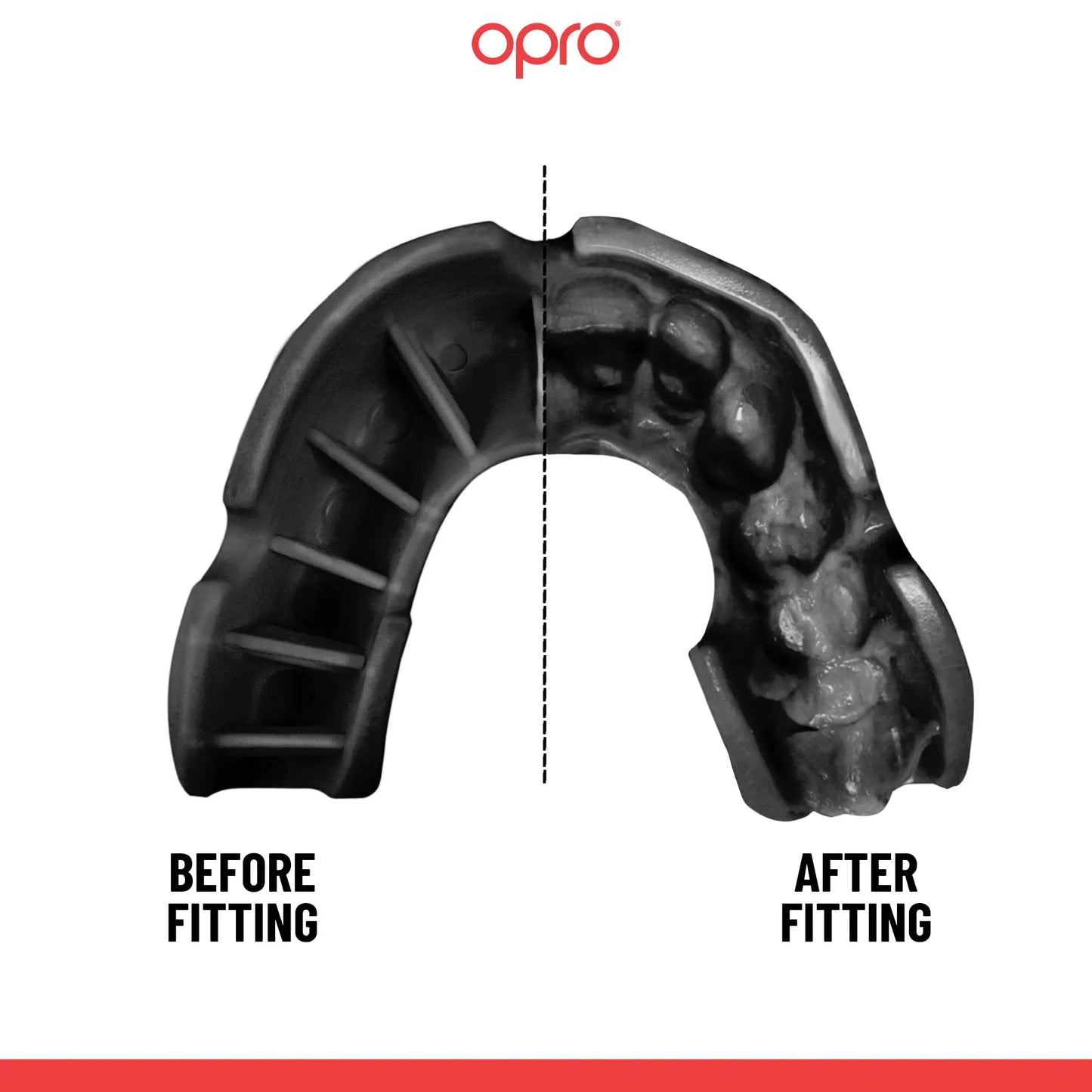 OPRO Silver Level Jawz Adult and Youth Sports Mouthguard With Case, Gum Shield Featuring Revolutionary Fitting Technology for Hockey, Rugby, Boxing MMA, BJJ, Karate, Judo, UFC (Black/Silver, Adult) The Champ Gear