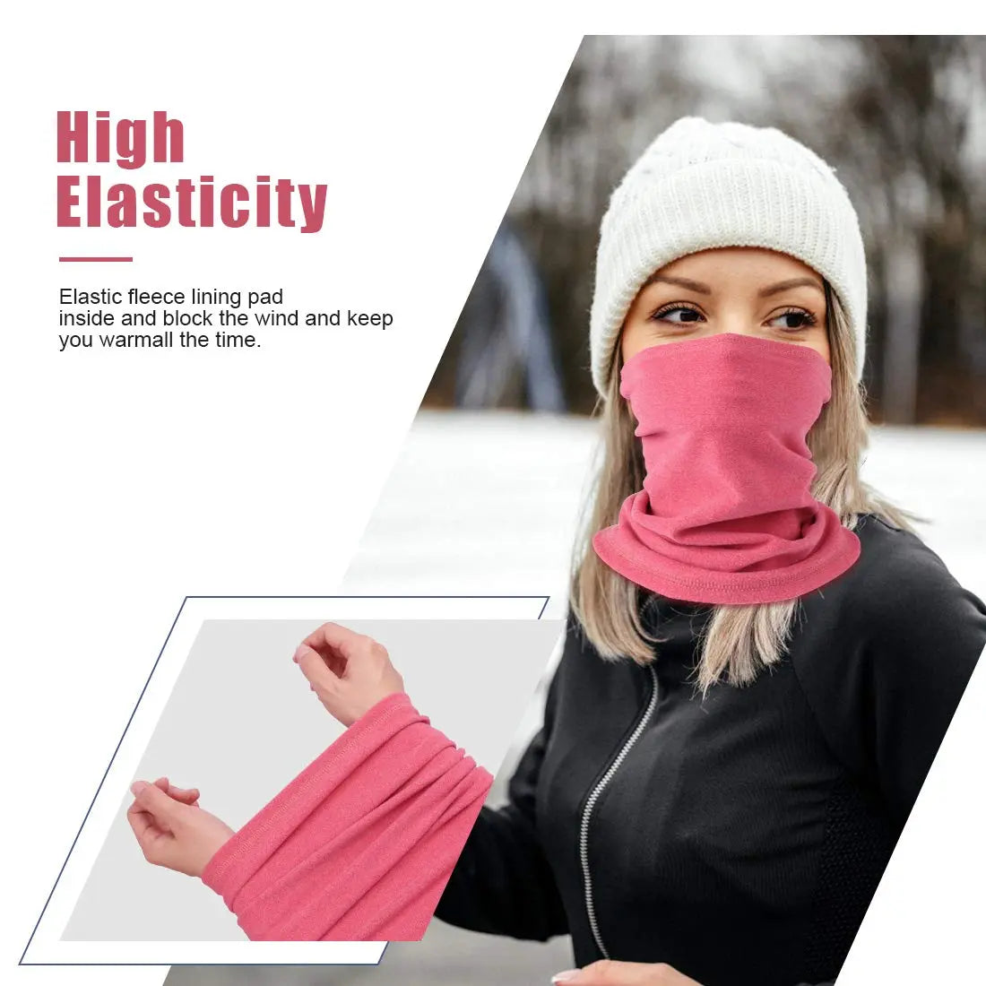 KGC 2 Pack Winter Neck Warmer Gaiter,Soft Fleece Windproof Face Cover Mask Scarf Bandana for Men & Women Outdoor Sports The Champ Gear