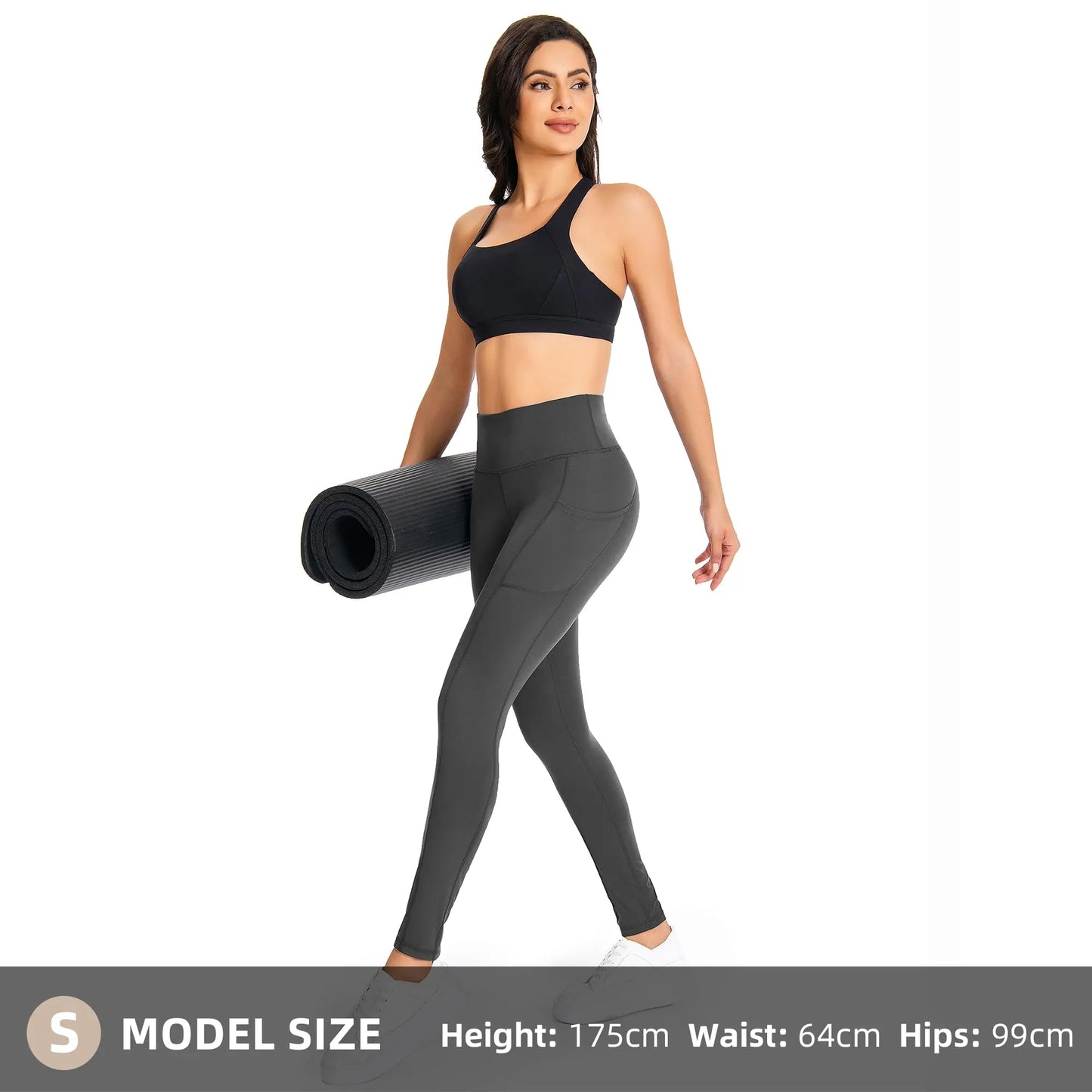 GymCope Leggings for Women with Tummy Control, 3 Pockets Yoga Pants, Non-See-Through Fabric for Yoga, Running, Gym The Champ Gear