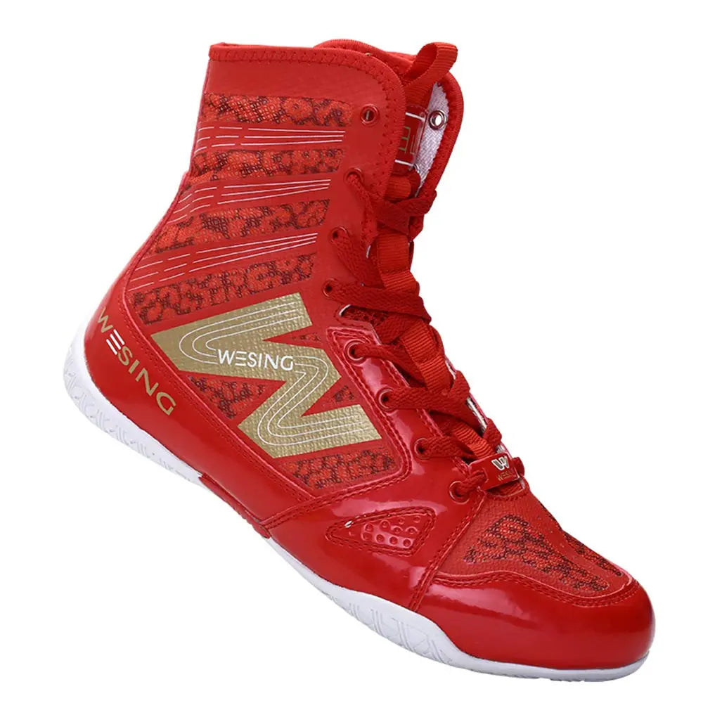 wesing Boxing Shoes Kickboxing Footwears Training High-top Ankle Boot Shoes with Large Size The Champ Gear