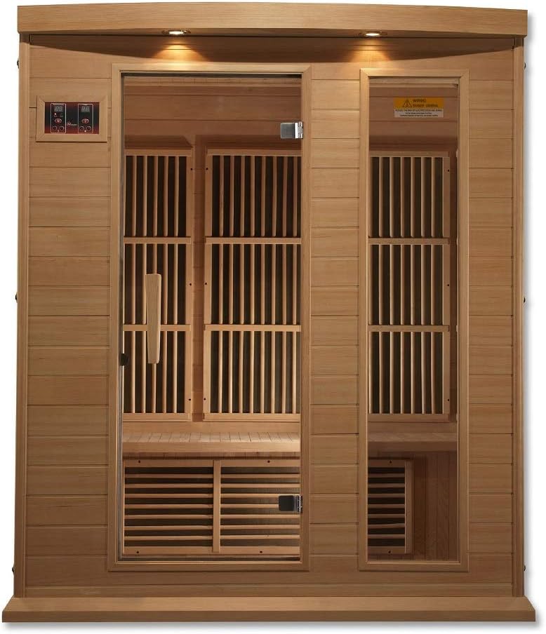 Maxxus 3 Per Low EMF FAR Infrared Carbon Canadian Hemlock Sauna The Champ Gear