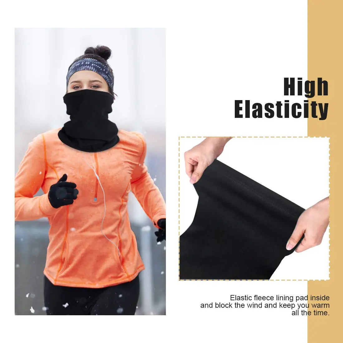 KGC 2 Pack Winter Neck Warmer Gaiter,Soft Fleece Windproof Face Cover Mask Scarf Bandana for Men & Women Outdoor Sports The Champ Gear