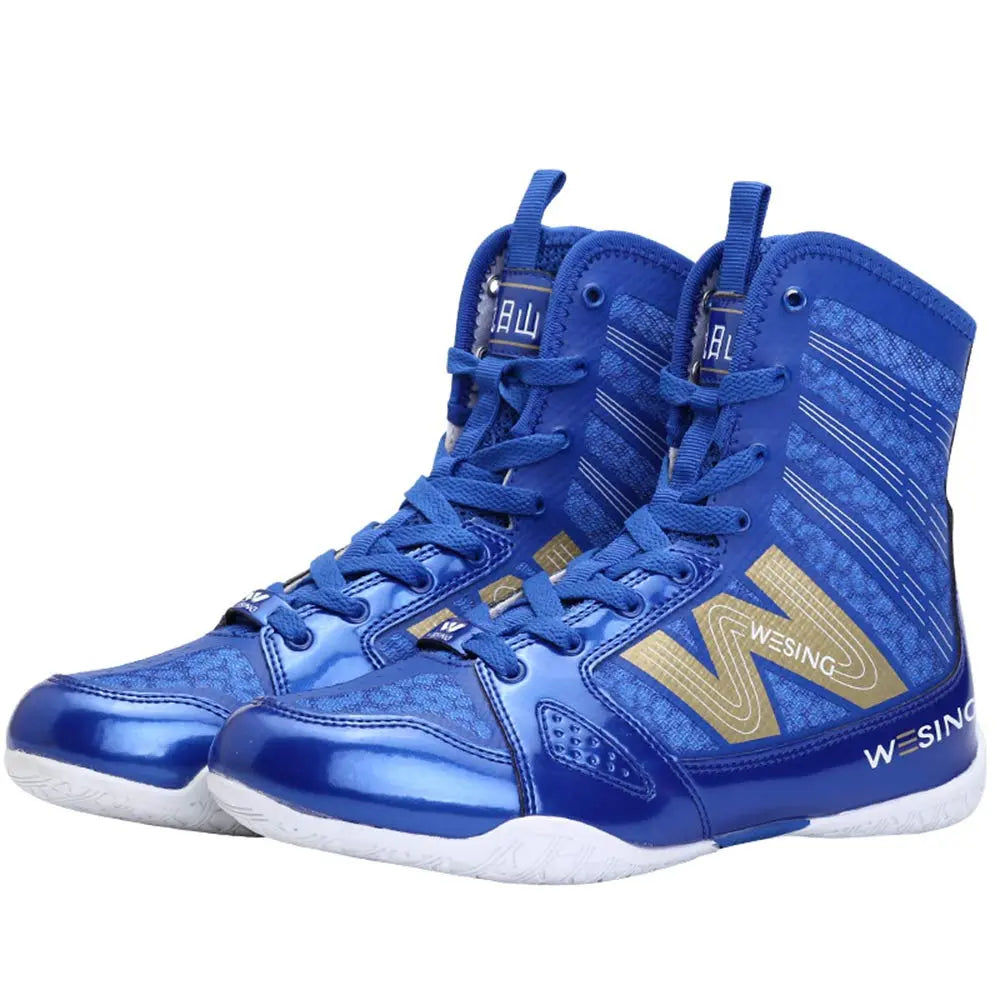 wesing Boxing Shoes Kickboxing Footwears Training High-top Ankle Boot Shoes with Large Size The Champ Gear