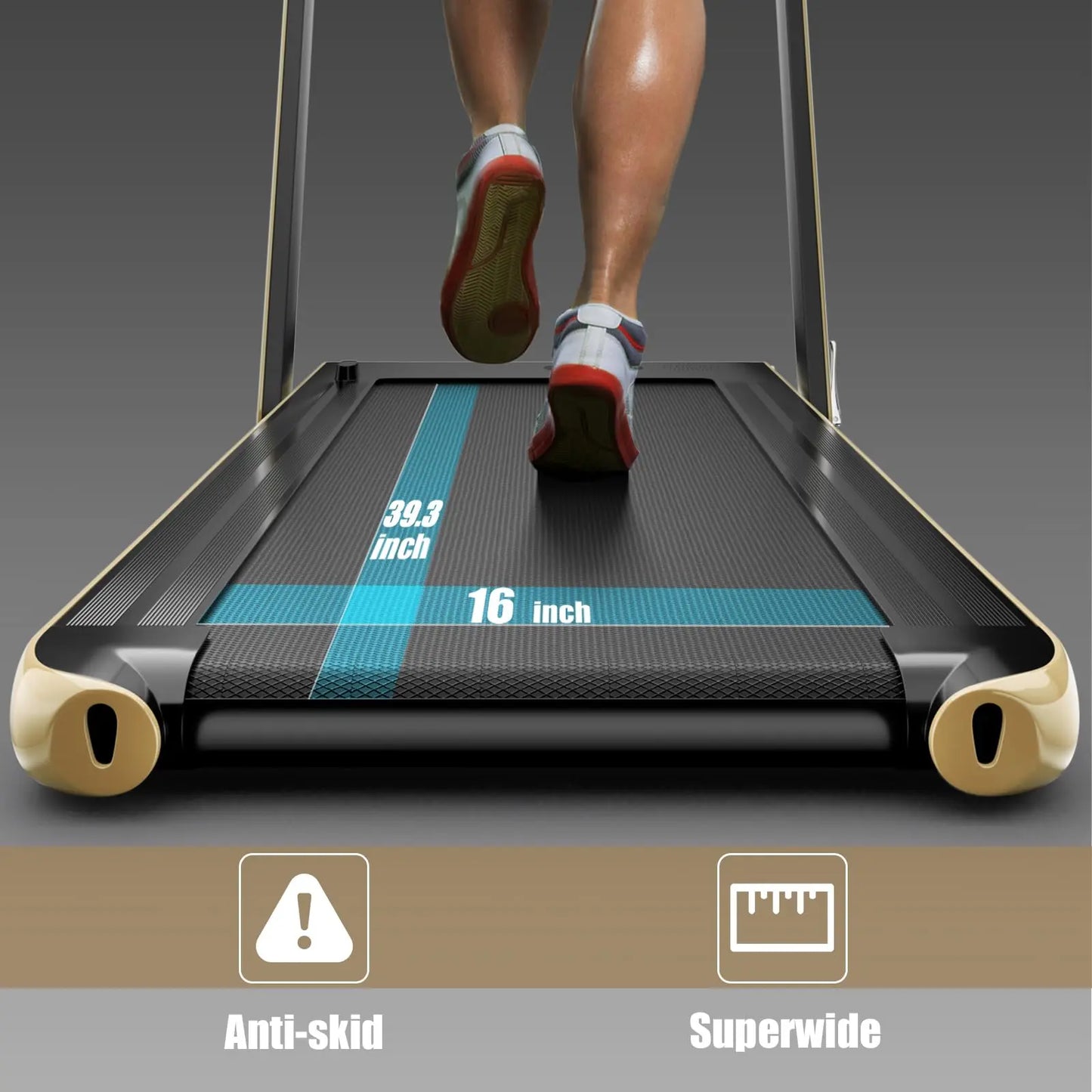 Goplus 2 in 1 Folding Treadmill, 2.25HP Under Desk Electric Treadmill, Installation-Free with Bluetooth Speaker, Remote Control and LED Display, Walking Jogging for Home Office Use The Champ Gear