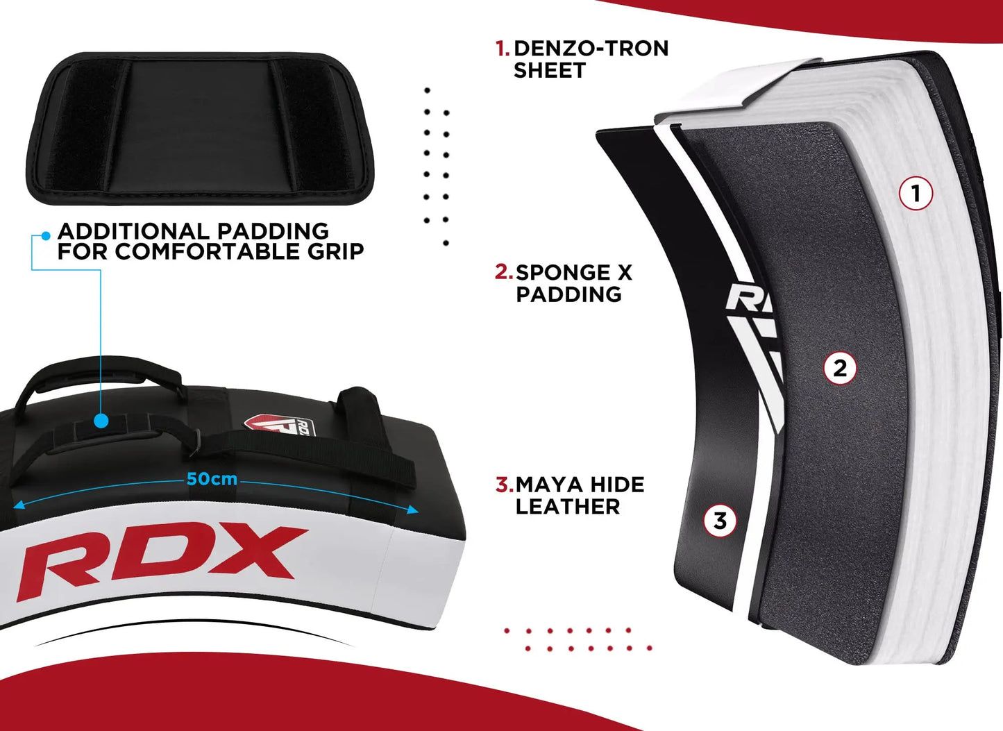 RDX Kick Shield | 60CM Large Heavy Curved - The Champ Gear