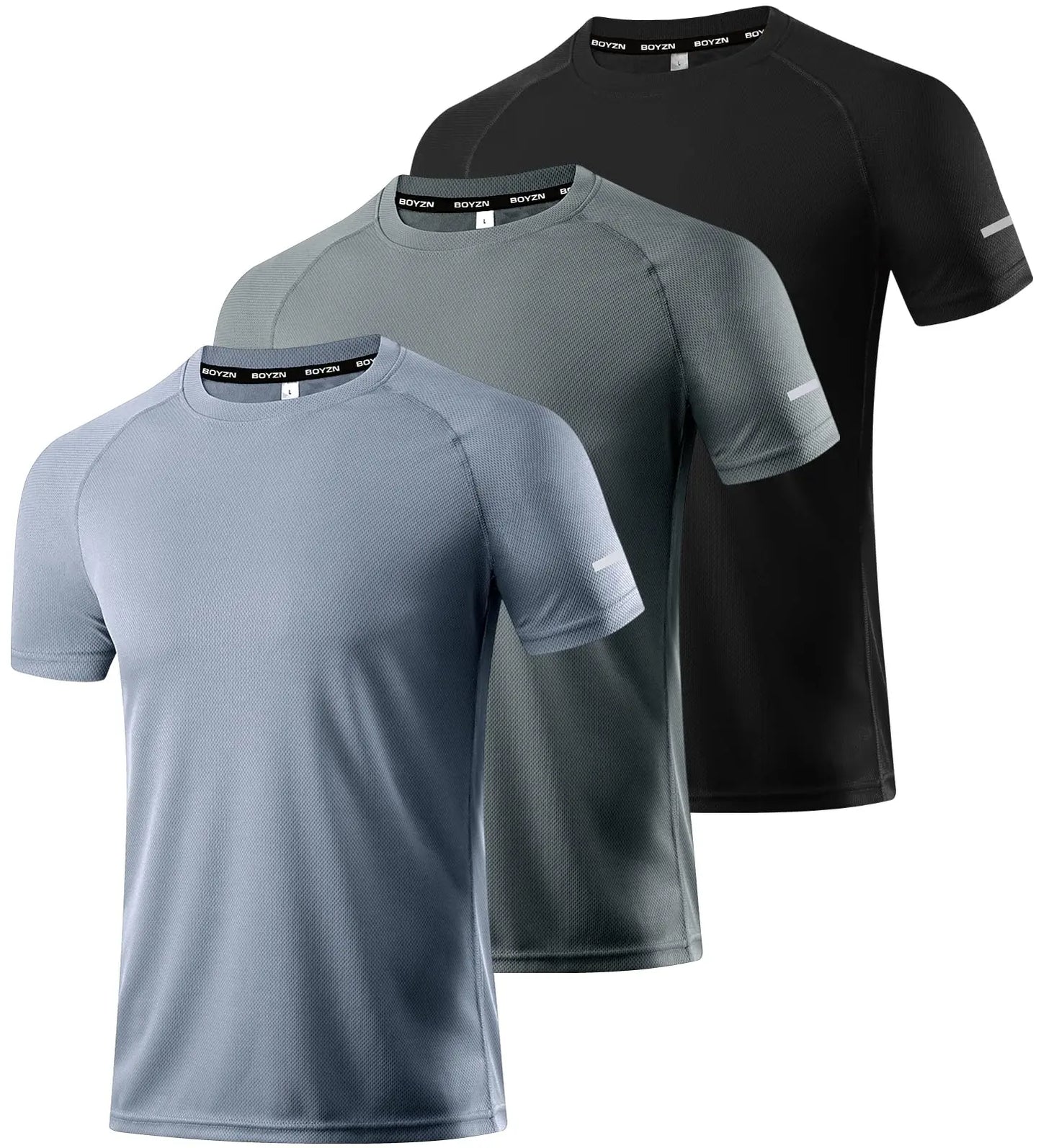 Boyzn 1, 3 or 5 Pack Men's Workout Running Shirts, Dry Fit Moisture Wicking T-Shirts, Sports Gym Athletic Short Sleeve Shirts The Champ Gear