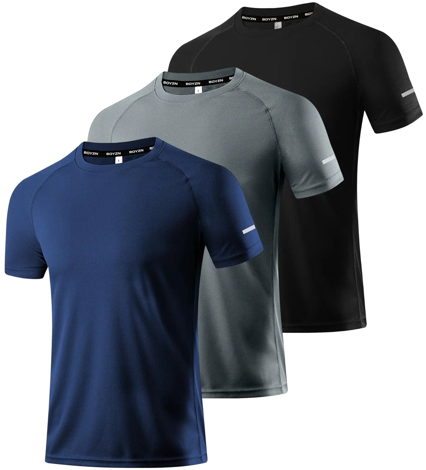 Boyzn 1, 3 or 5 Pack Men's Workout Running Shirts, Dry Fit Moisture Wicking T-Shirts, Sports Gym Athletic Short Sleeve Shirts The Champ Gear