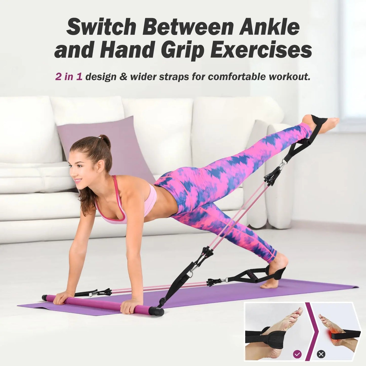 Upgraded Pilates Bar Kit with Resistance Bands Natural Latex for Women & Men, Heavy-Duty Stainless Steel Multifunctional Yoga Pilates Stick for Home Gym Exercise Fitness Equipment Full-Body Workouts The Champ Gear