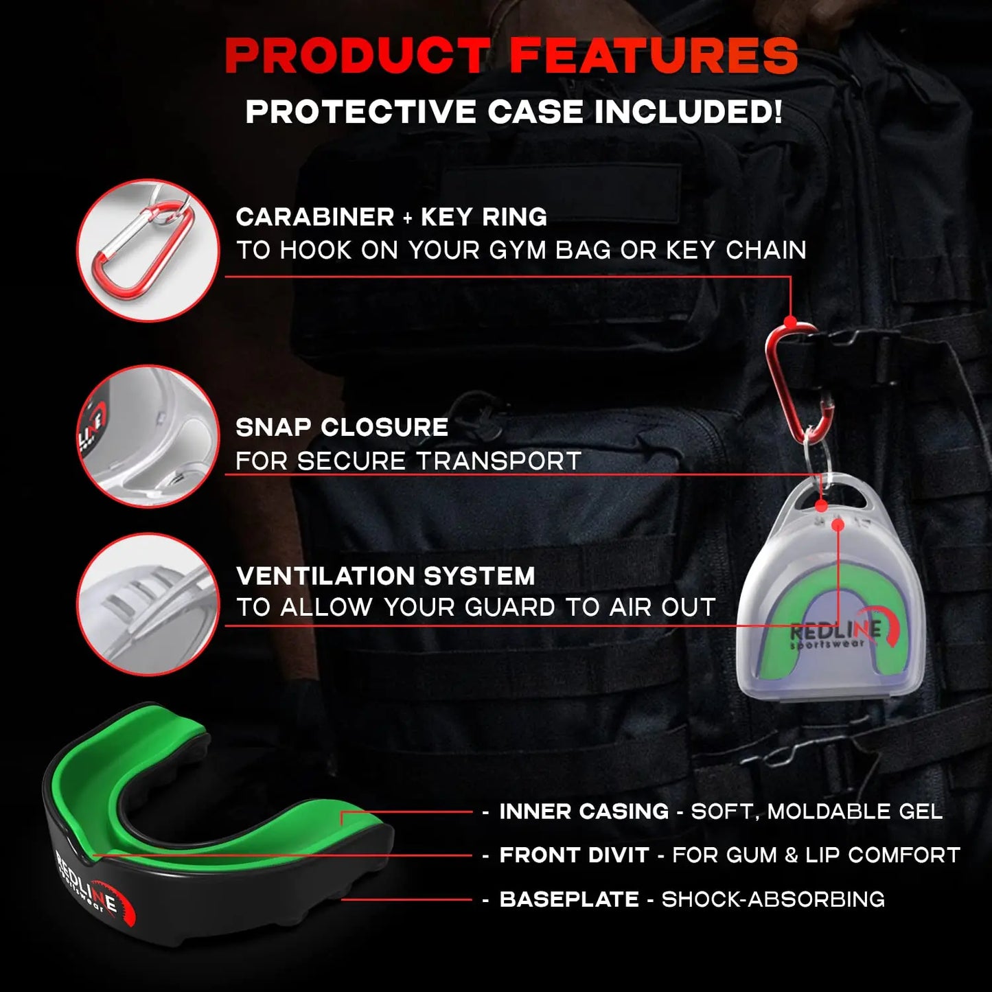 Premium Custom Molded Boxing Mouth Guard with case, Professional Mouth Guard for Braces for Sports | BPA Free Sports Mouth Guard for Football, Hockey, Lacrosse | Mouthpiece for Kids, Adult & Youth The Champ Gear