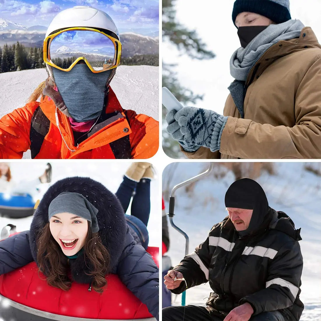 KGC 2 Pack Winter Neck Warmer Gaiter,Soft Fleece Windproof Face Cover Mask Scarf Bandana for Men & Women Outdoor Sports The Champ Gear