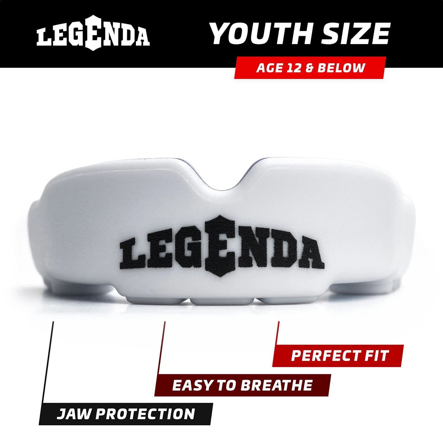 Legenda Sports Mouthguard for Kids (w/Case), Professional Mouthguard for Boxing, MMA, Karate, Football, BJJ, Martial Arts, Rugby, Lacrosse, Hockey (White/Blue) The Champ Gear