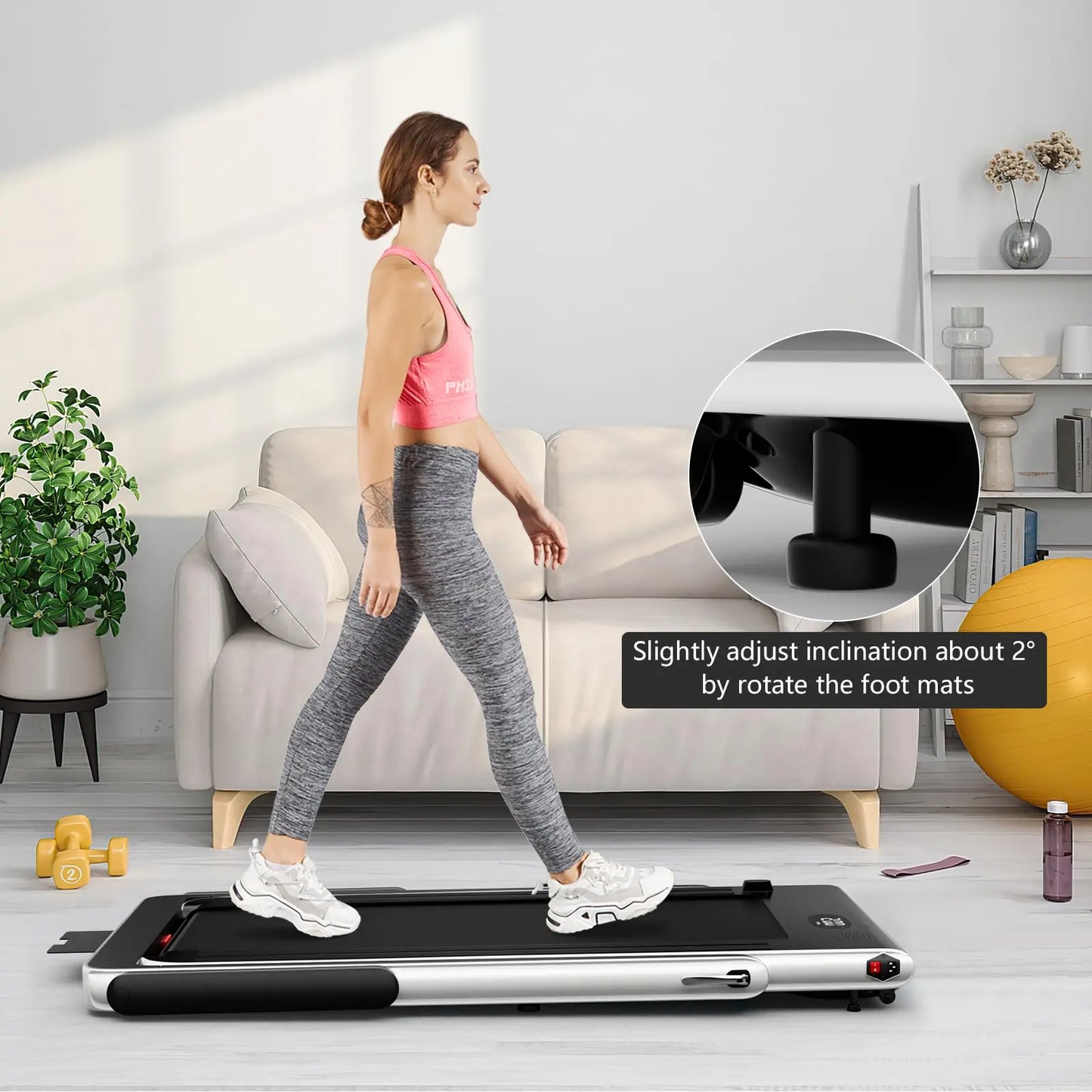 Goplus 2 in 1 Folding Treadmill, 2.25HP Under Desk Electric Treadmill, Installation-Free with Bluetooth Speaker, Remote Control and LED Display, Walking Jogging for Home Office Use The Champ Gear