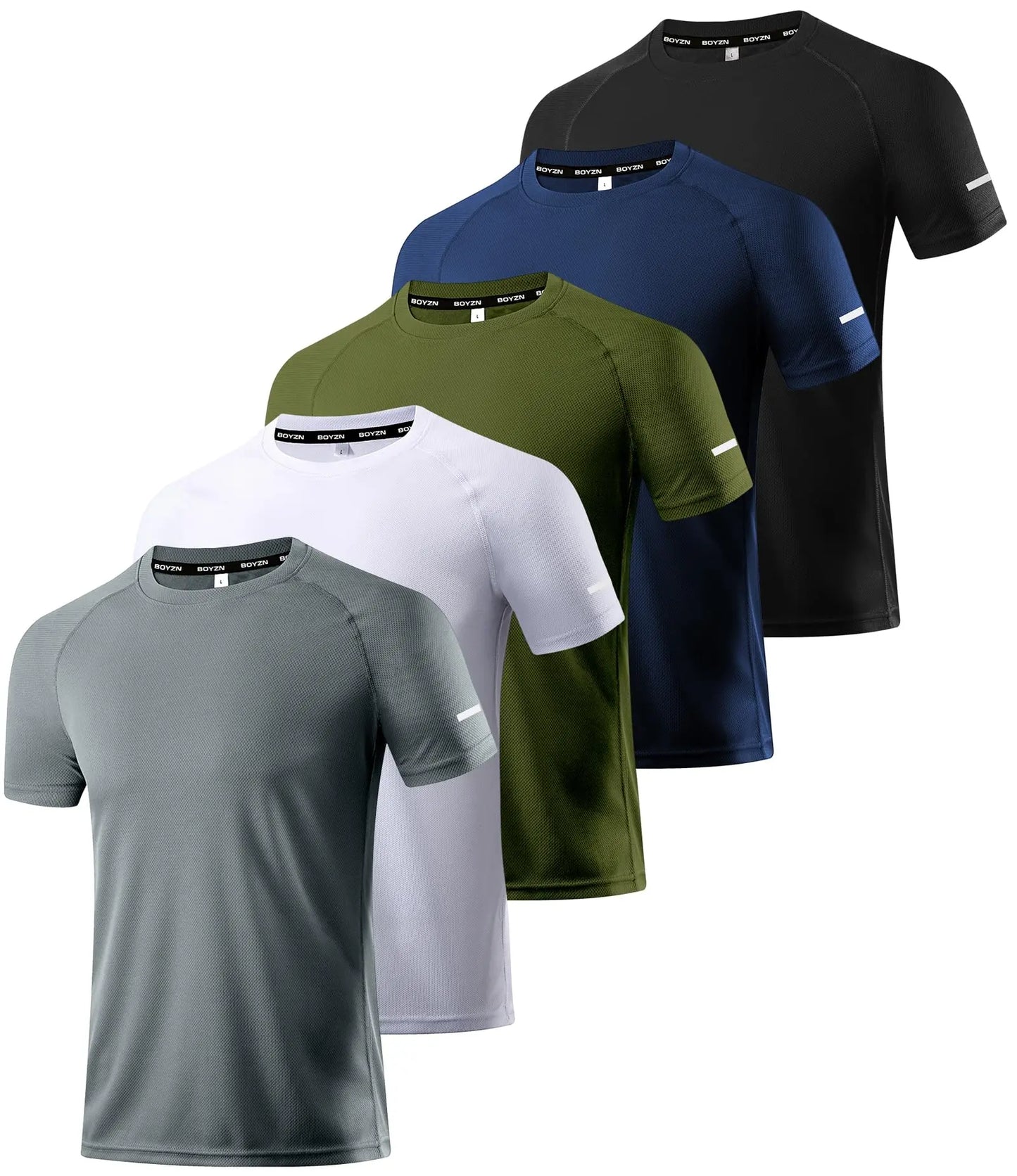 Boyzn 1, 3 or 5 Pack Men's Workout Running Shirts, Dry Fit Moisture Wicking T-Shirts, Sports Gym Athletic Short Sleeve Shirts The Champ Gear