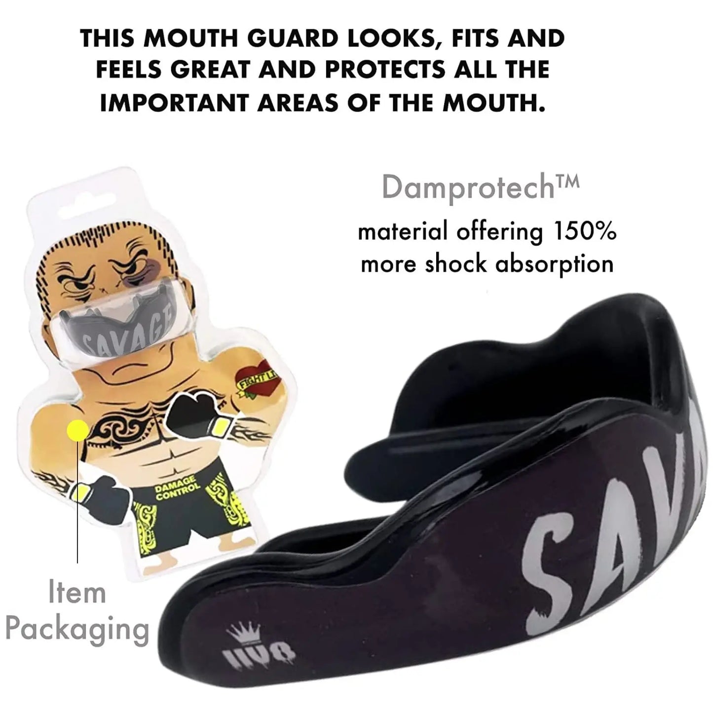 DAMAGE CONTROL High Impact Mouth Guard, Mouthguards for Sports, Boxing, Roller Derby, Hockey, Lacrosse Mouth Guard, Mouth Guards with Ultra Fit and Protection Against Shock The Champ Gear