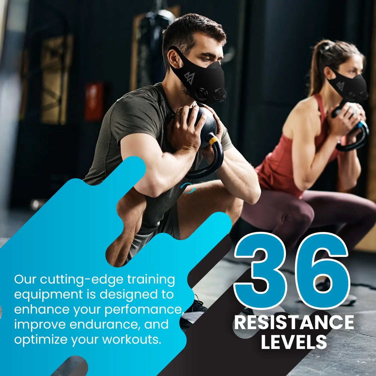 TRAININGMASK - Elevation Training Mask 2.0 - Fitness Mask, High Altitude Mask, Workout Mask, Running Mask, Breathing Mask, Endurance Mask (Medium, Black) The Champ Gear