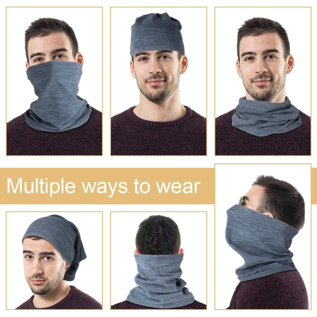 KGC 2 Pack Winter Neck Warmer Gaiter,Soft Fleece Windproof Face Cover Mask Scarf Bandana for Men & Women Outdoor Sports The Champ Gear