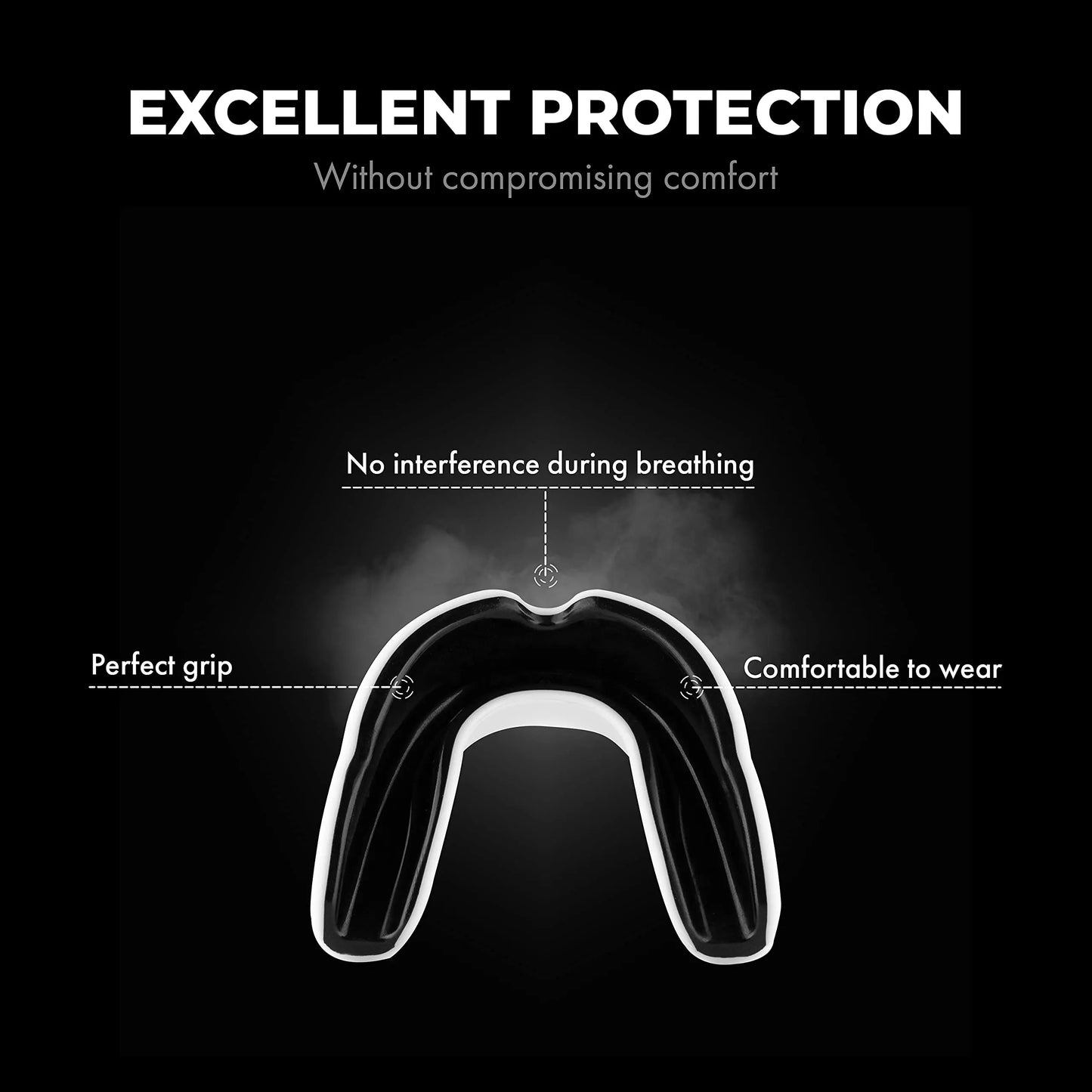 FIGHTR® Premium Mouth Guard - for Excellent Breathing & Easy to fit | Sports Mouth Guard for Boxing, MMA, Football, Lacrosse, Hockey and Other Sports | incl. hygienic Box The Champ Gear