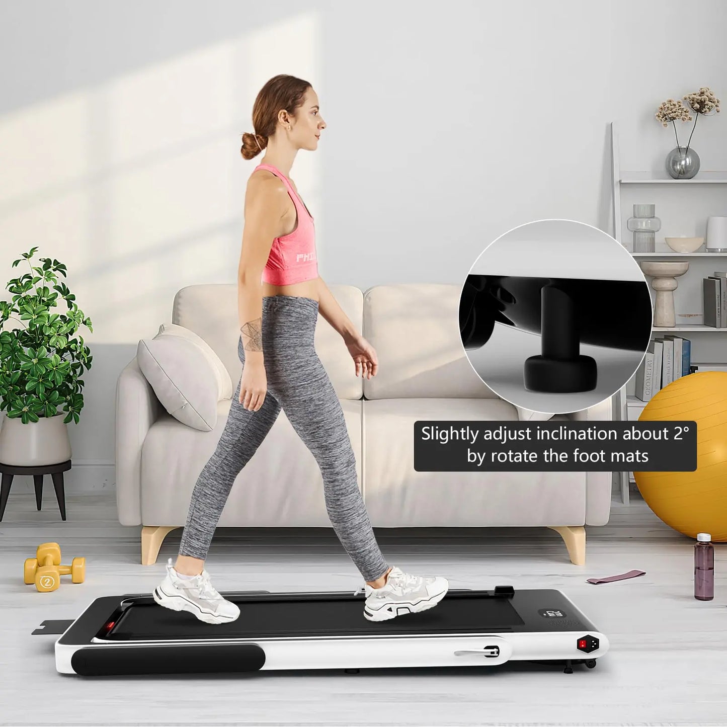 Goplus 2 in 1 Folding Treadmill, 2.25HP Under Desk Electric Treadmill, Installation-Free with Bluetooth Speaker, Remote Control and LED Display, Walking Jogging for Home Office Use The Champ Gear