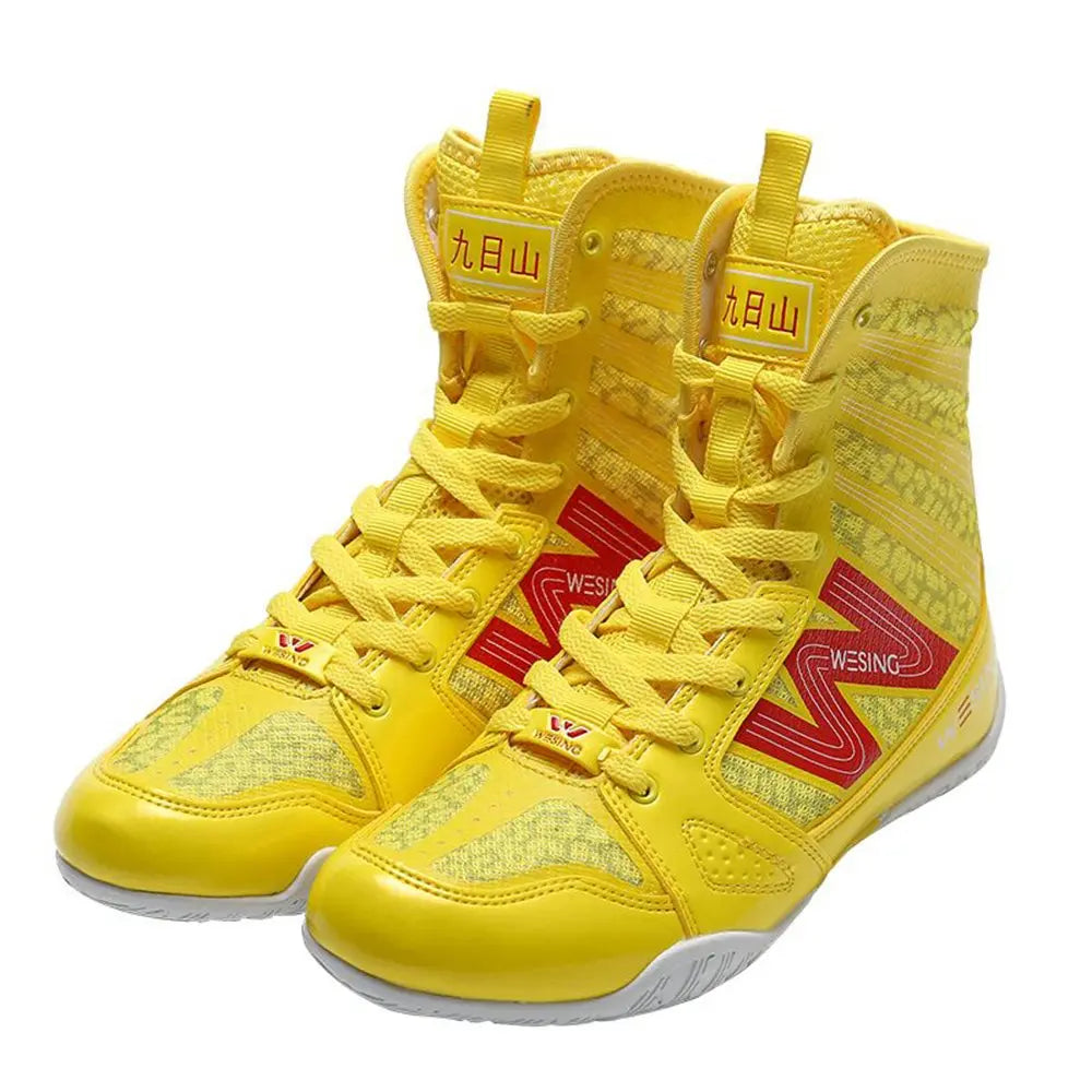 wesing Boxing Shoes Kickboxing Footwears Training High-top Ankle Boot Shoes with Large Size The Champ Gear