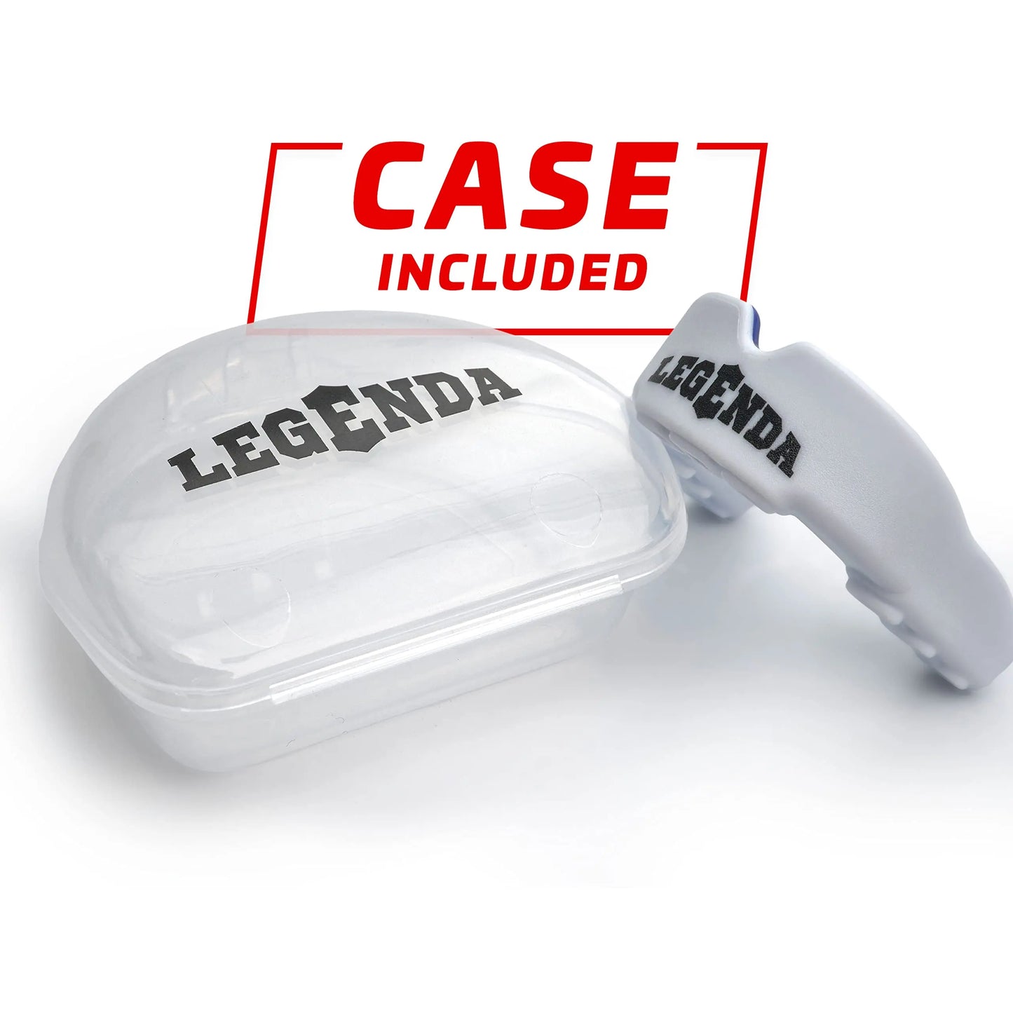 Legenda Sports Mouthguard for Kids (w/Case), Professional Mouthguard for Boxing, MMA, Karate, Football, BJJ, Martial Arts, Rugby, Lacrosse, Hockey (White/Blue) The Champ Gear