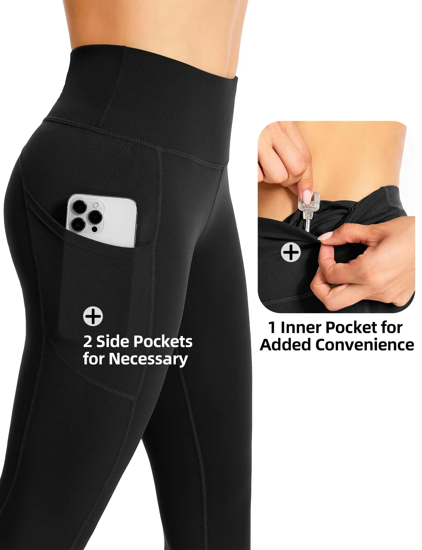 GymCope Leggings for Women with Tummy Control, 3 Pockets Yoga Pants, Non-See-Through Fabric for Yoga, Running, Gym The Champ Gear