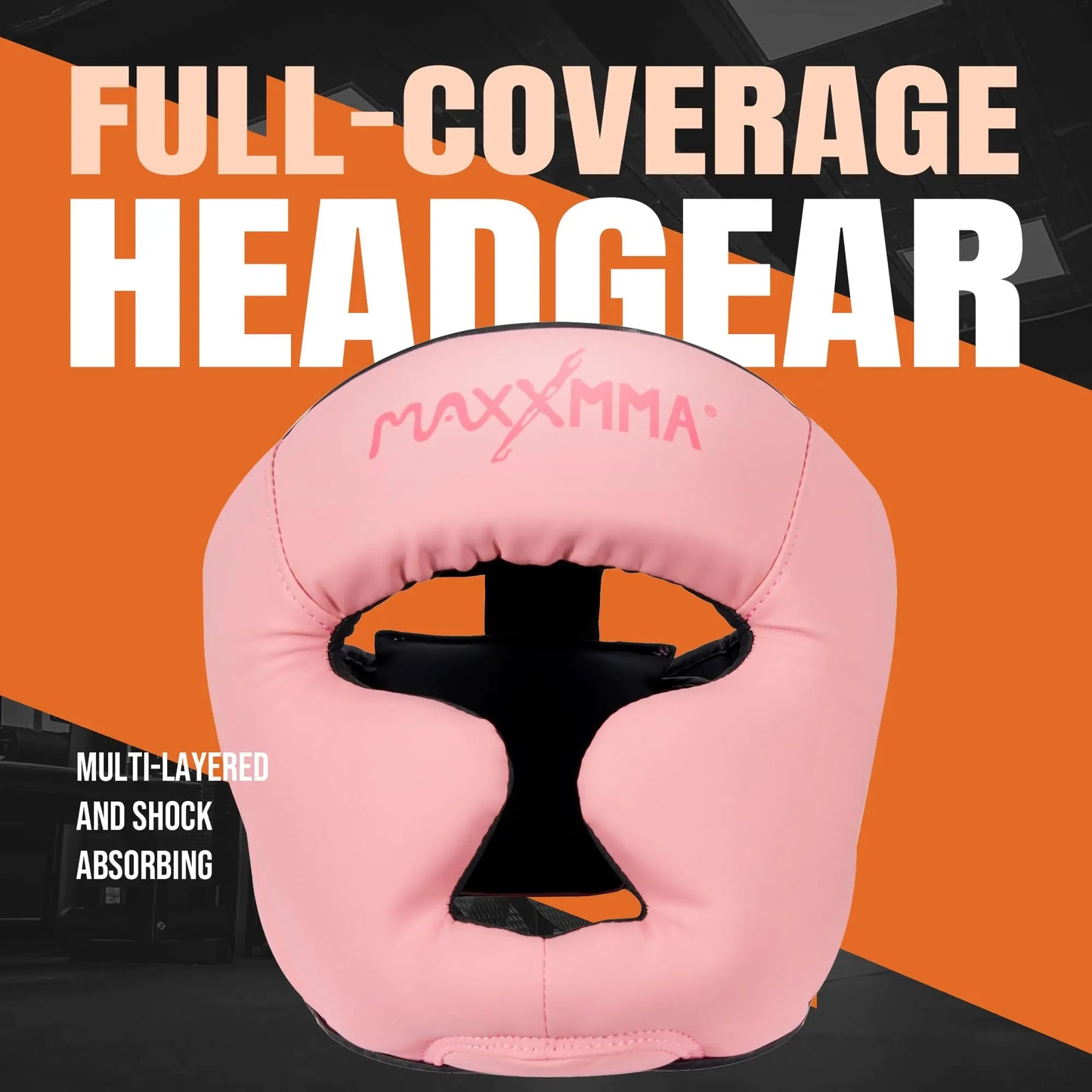 MaxxMMA Boxing Headgear, Adjustable Full Coverage Protection Headguard, MMA Training, Muay Thai, Sparring, Martial Arts, Karate (Pink, M) The Champ Gear